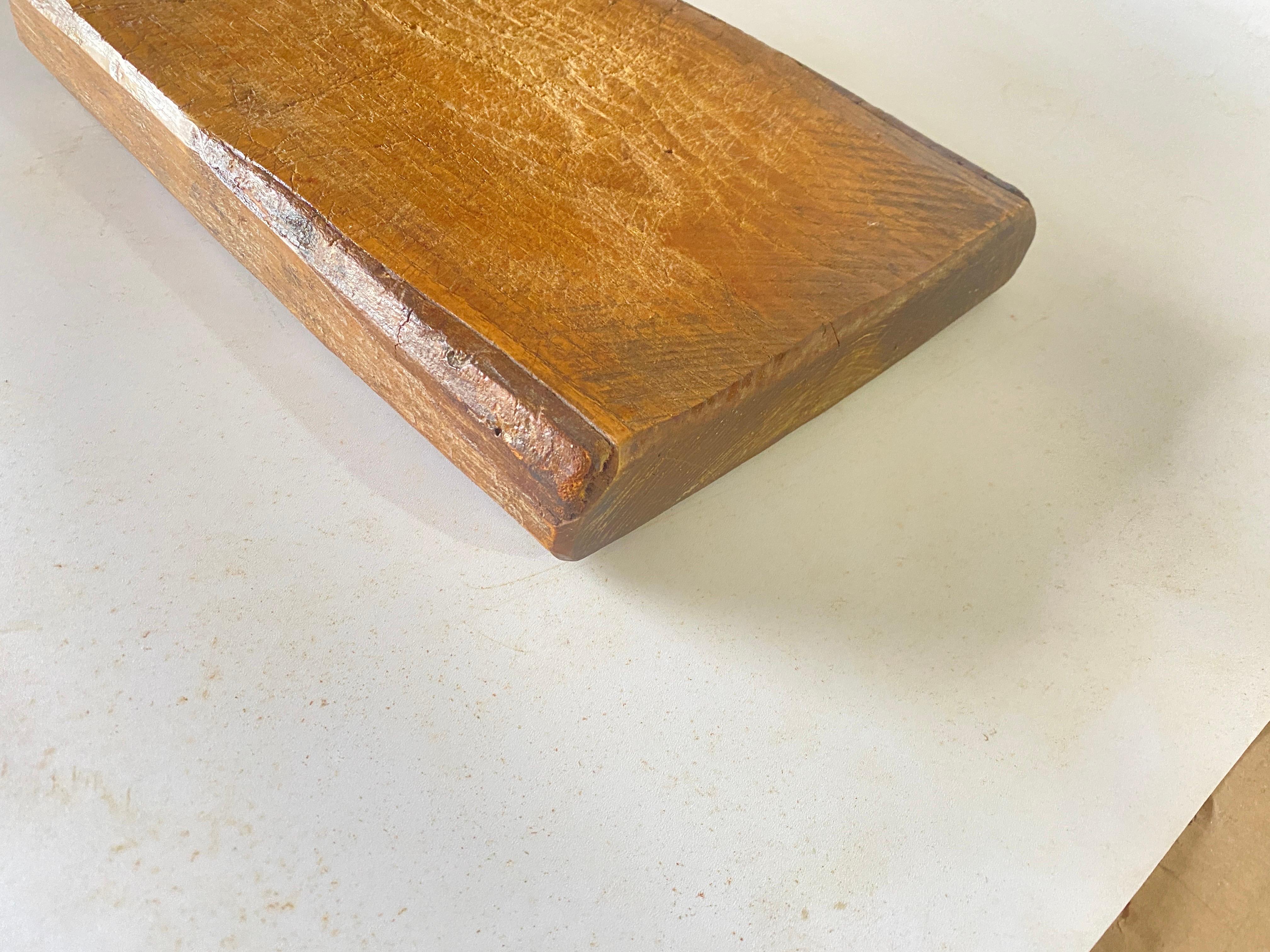 Patinated Large Wooden Chopping or Cutting Board Old Patina, Brown Color France 20th  For Sale