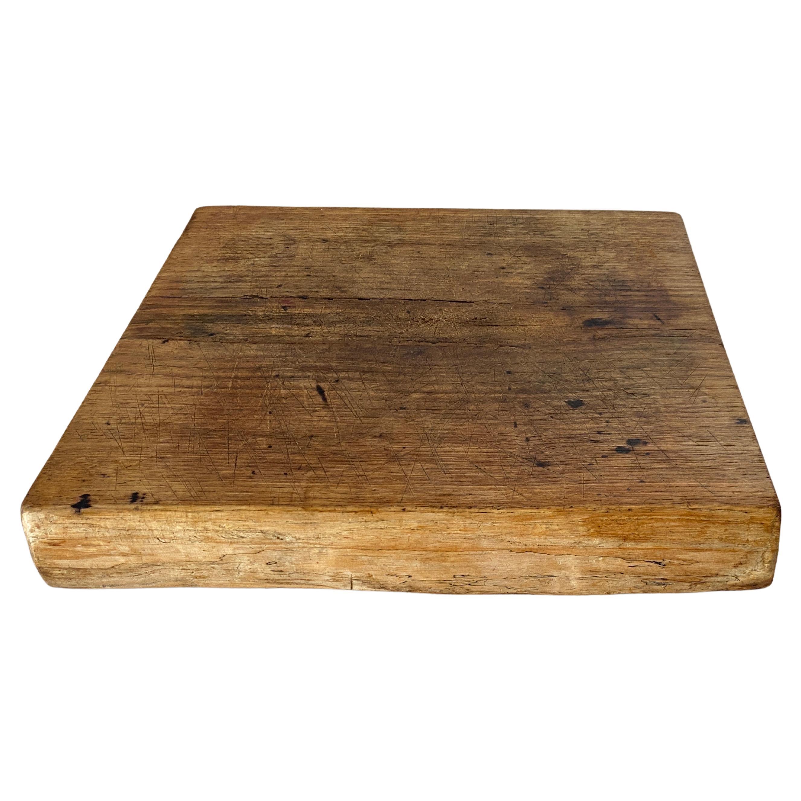 Large Wooden Chopping or Cutting Board Old Patina, Brown Color France 20th 