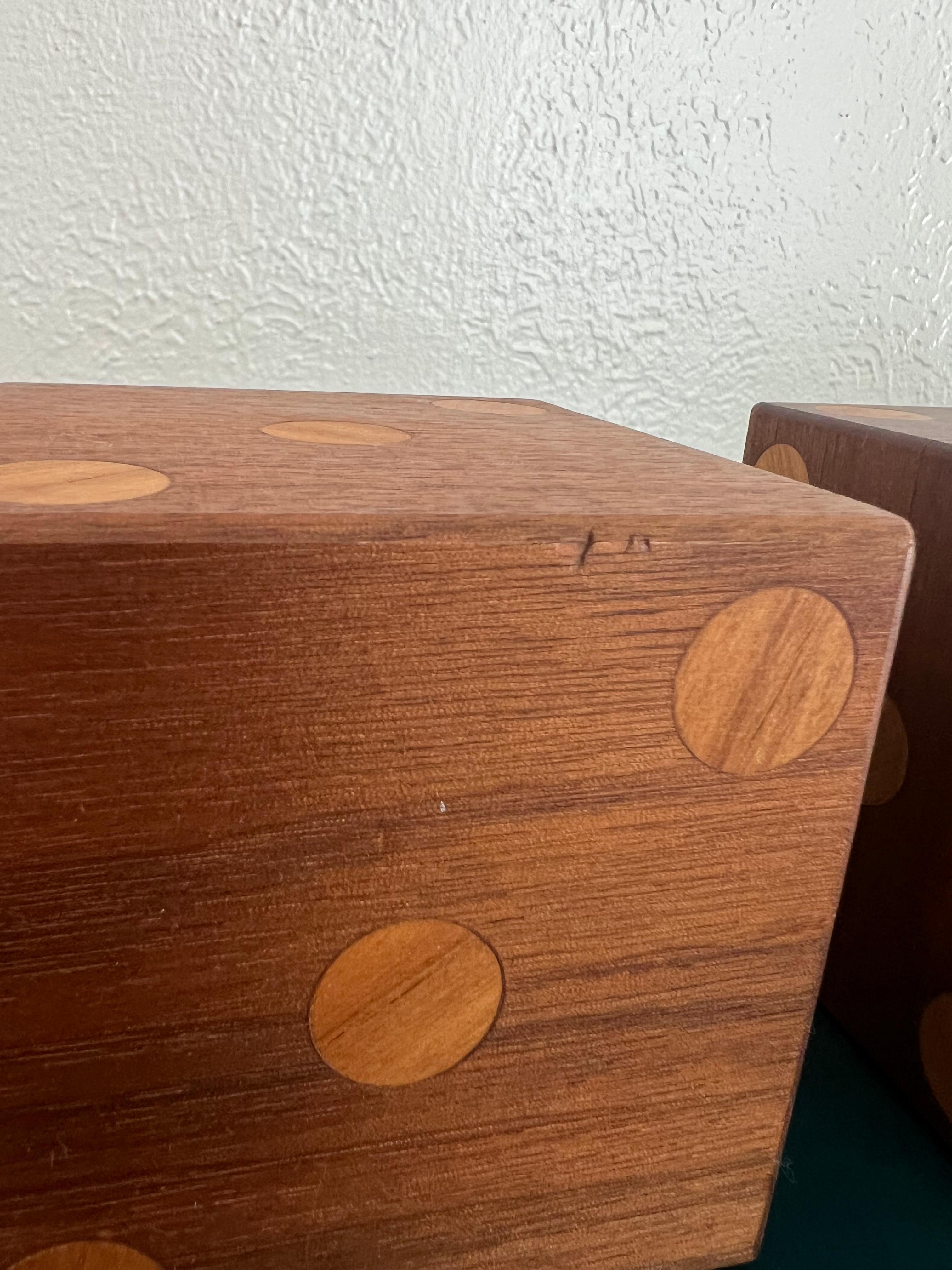 Unknown Large Wooden Dice- A Pair  For Sale