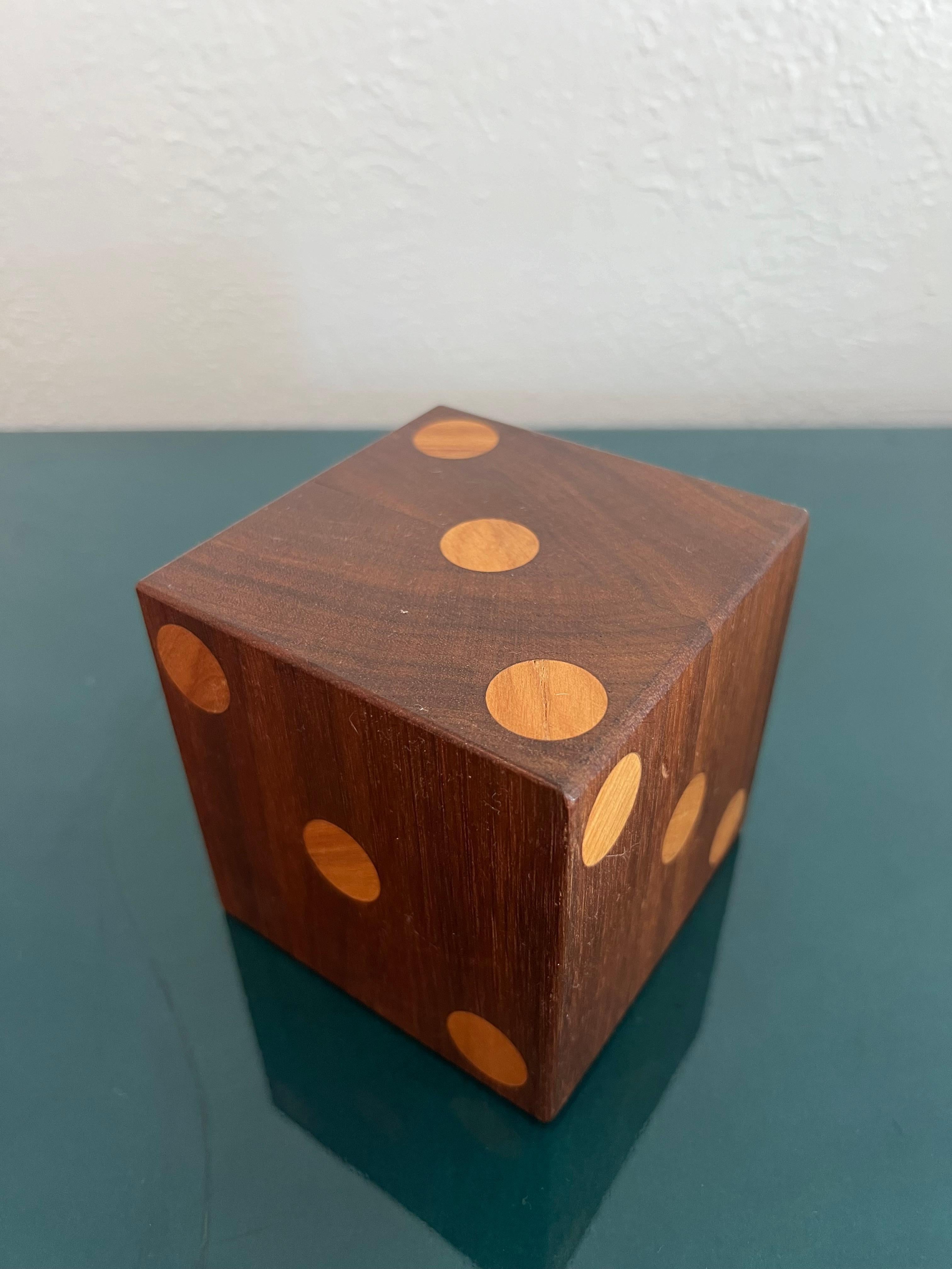 Large Wooden Dice- A Pair  For Sale 2