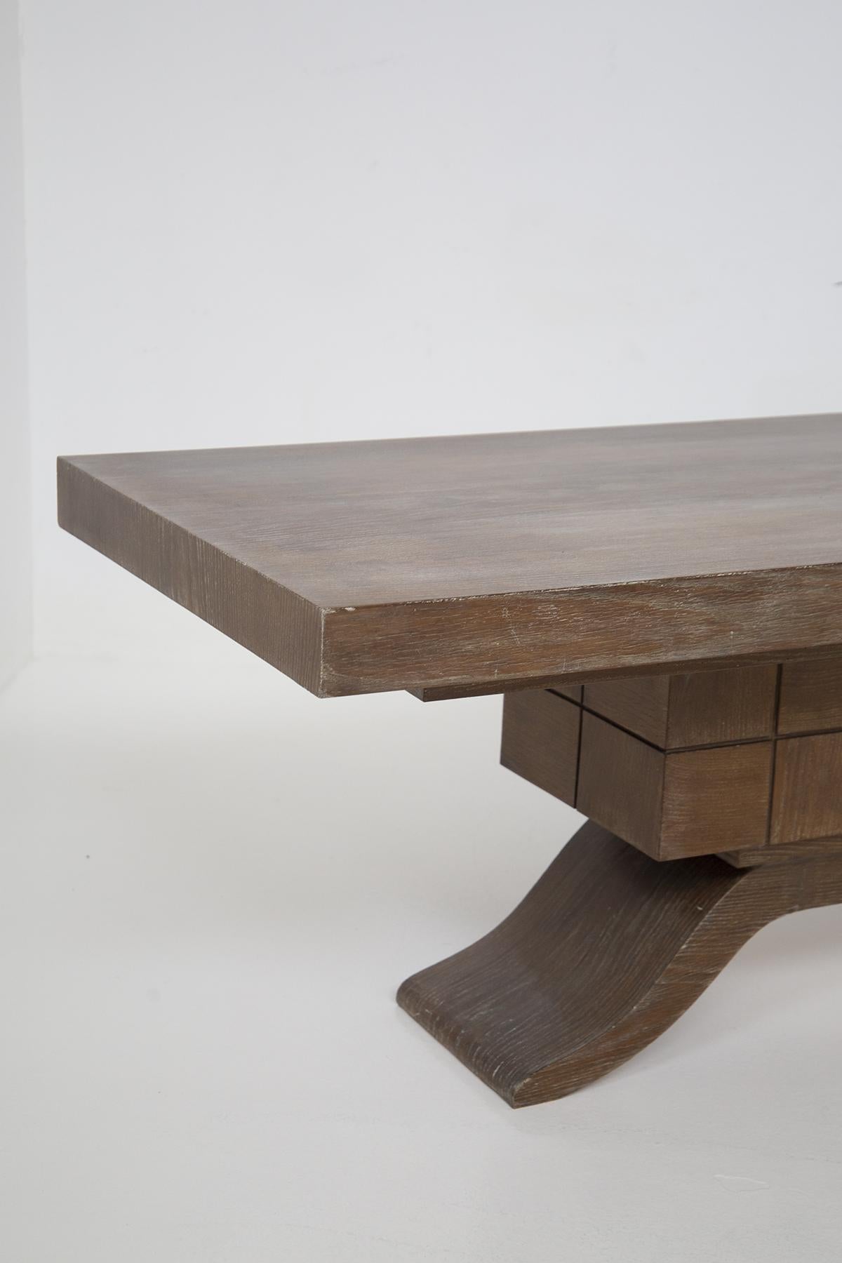 Mid-Century Modern Large Wooden Dining Table Attributed to Guglielmo Ulrich For Sale