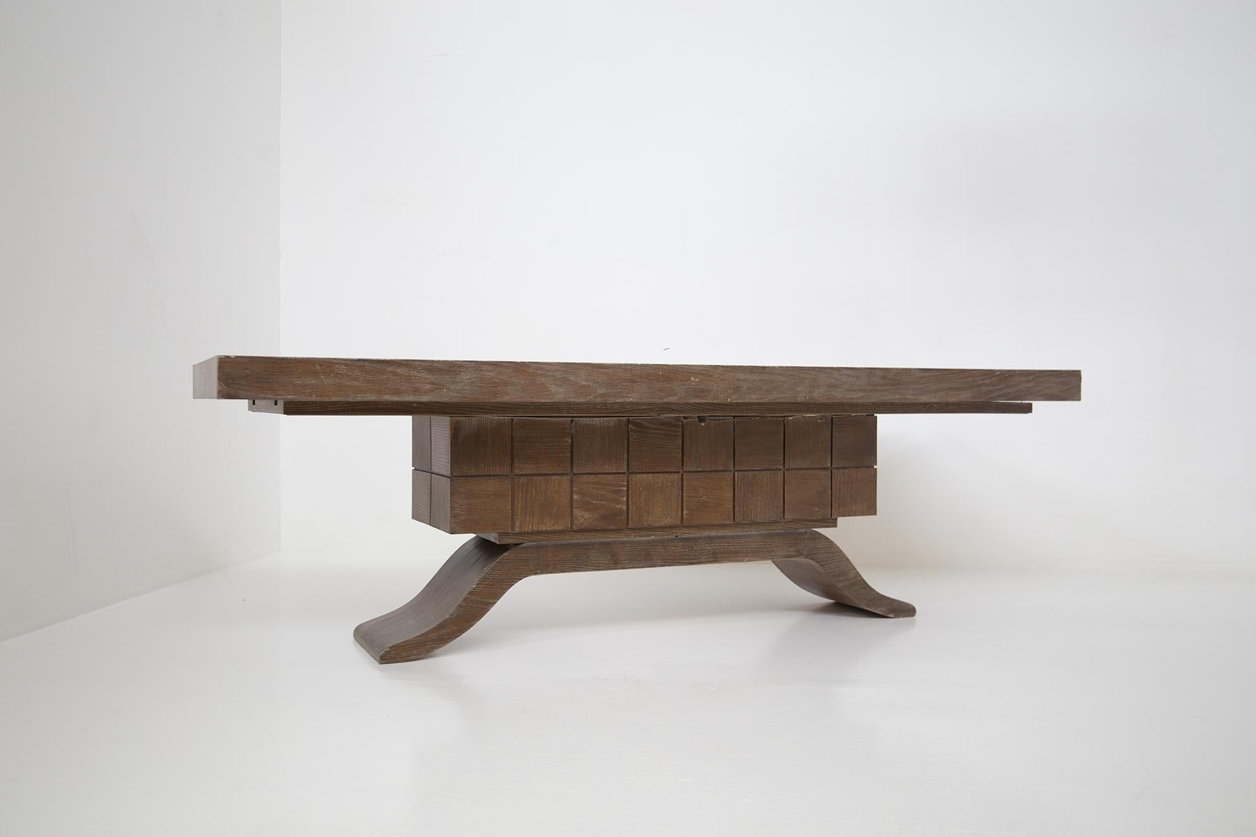 Italian Large Wooden Dining Table Attributed to Guglielmo Ulrich For Sale
