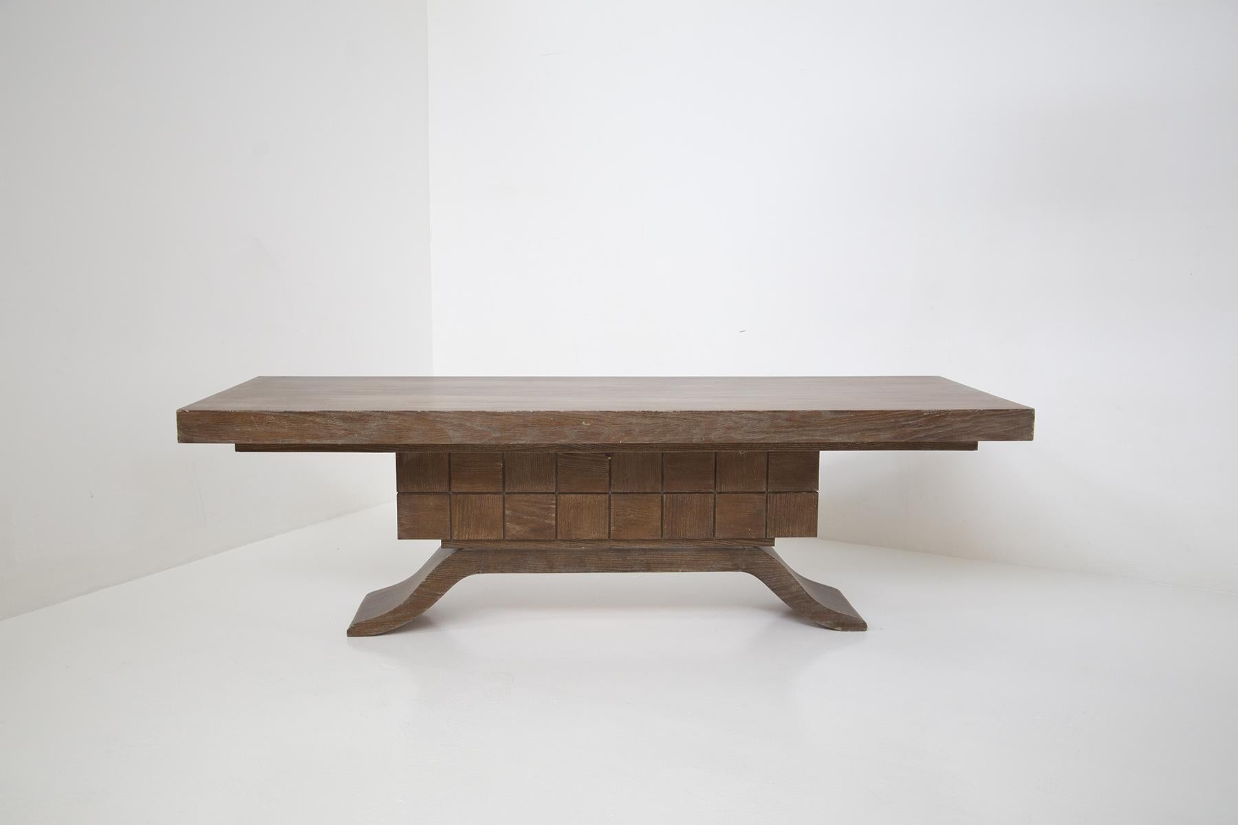 Large Wooden Dining Table Attributed to Guglielmo Ulrich For Sale 3