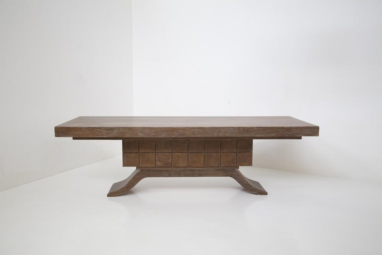 Large Wooden Dining Table Attributed to Guglielmo Ulrich For Sale at