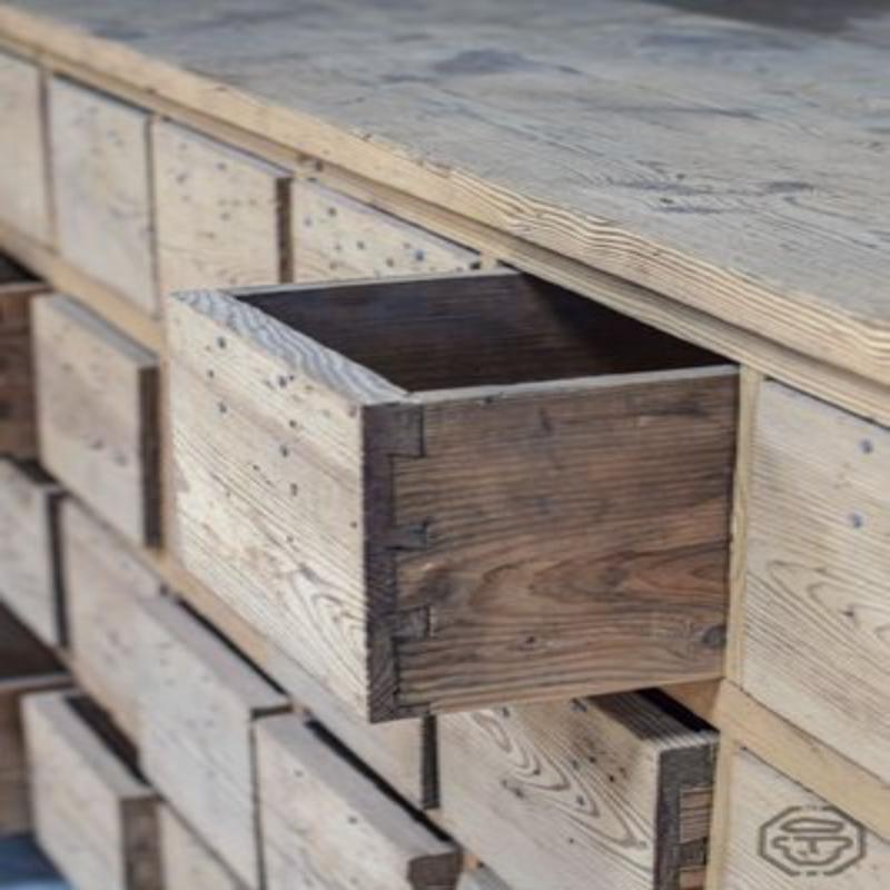 Abete Grande cassettone in legno, anni '50 in vendita