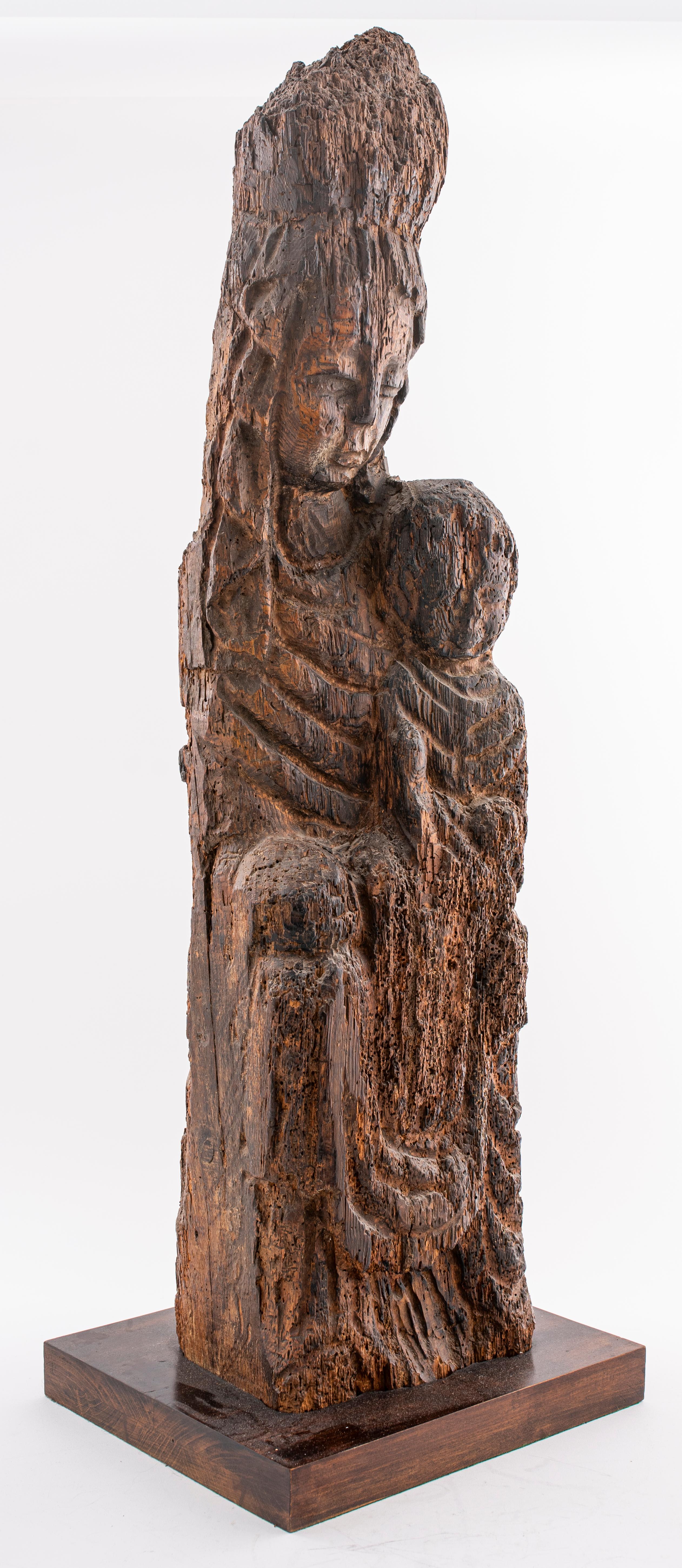 Large Wooden Figure of Guanyin 2