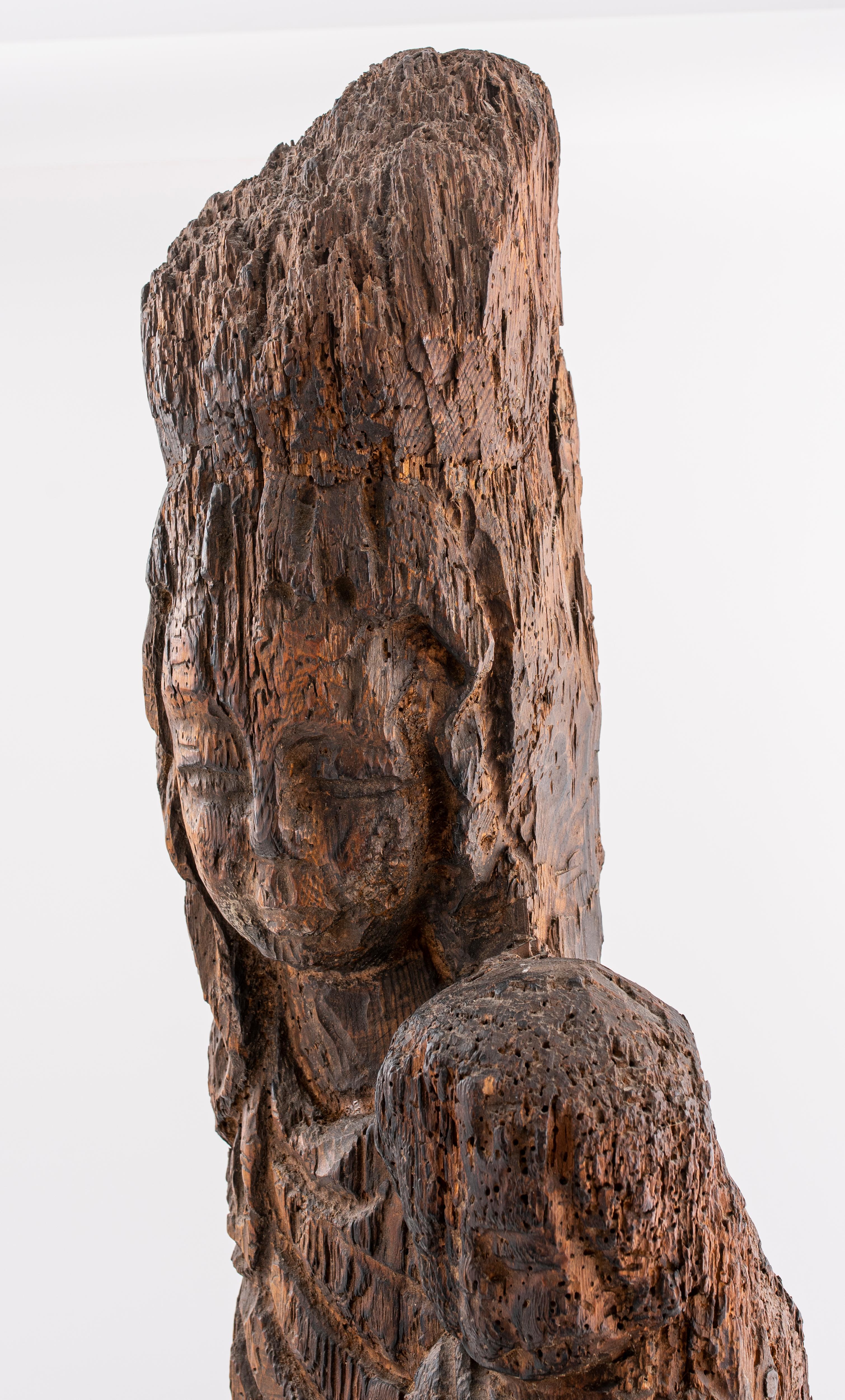 Large Wooden Figure of Guanyin 3