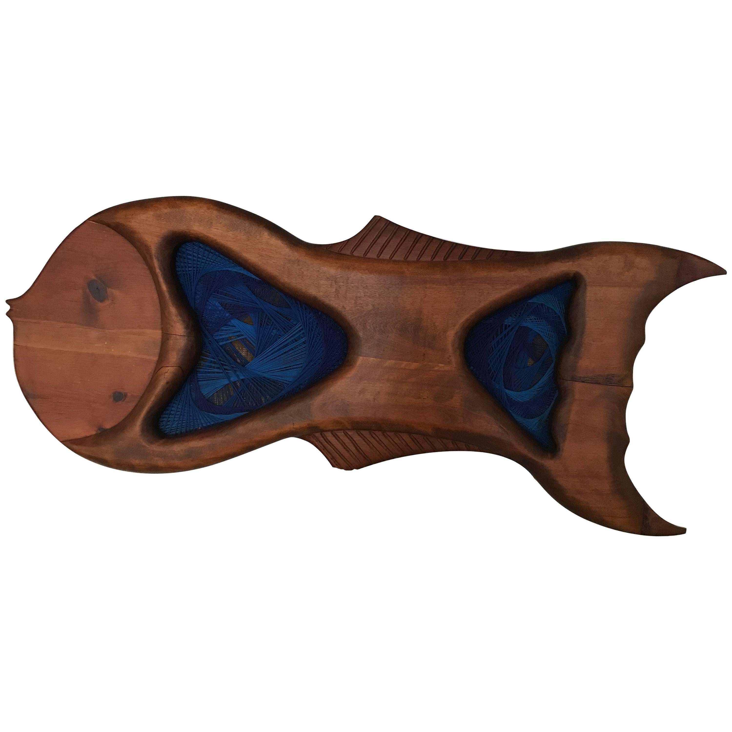 Large Wooden Fish Wall Sculpture