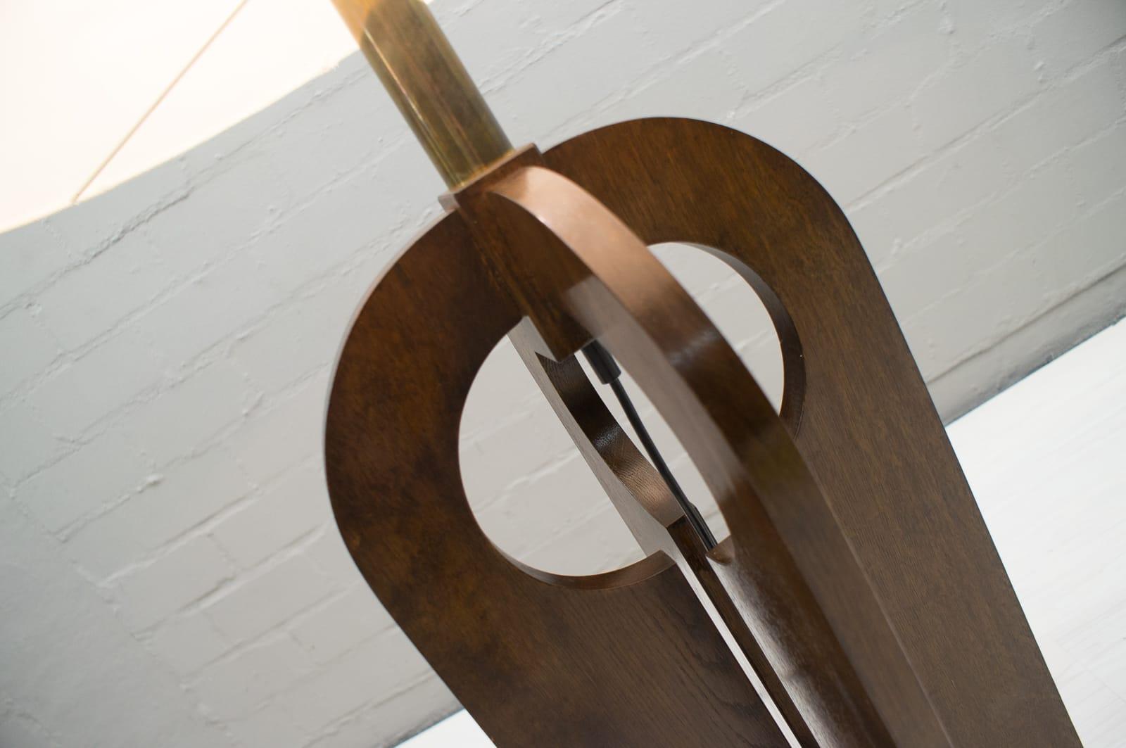 Large Wooden Floor Lamp Temde Attributed, 1960s Switzerland For Sale 5