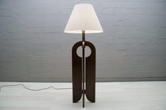 Large Wooden Floor Lamp Temde Attributed, 1960s Switzerland
