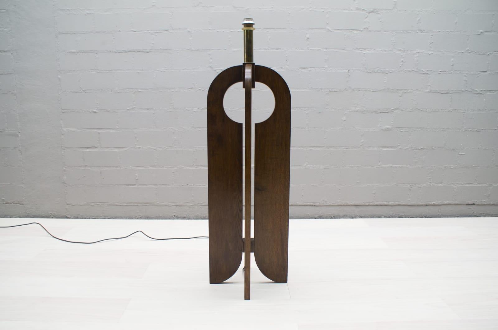 Large Wooden Floor Lamp Temde Attributed, 1960s Switzerland For Sale 1