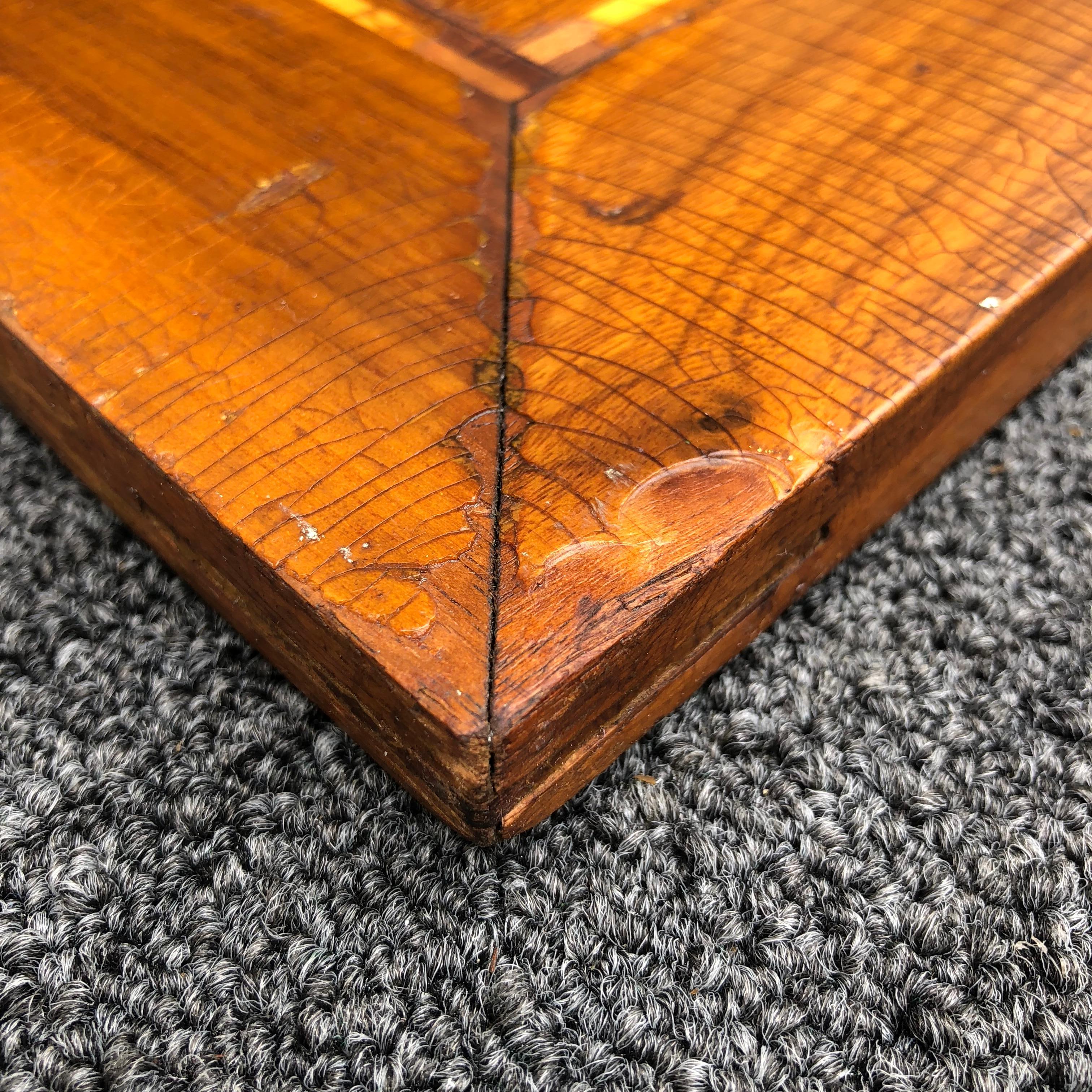 Large Wooden Folk Art Chess table top or Checkers Game Board In Good Condition In Haddonfield, NJ