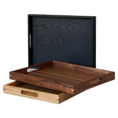 Large Wooden Footstool Tray with Handles 60 x 45cm