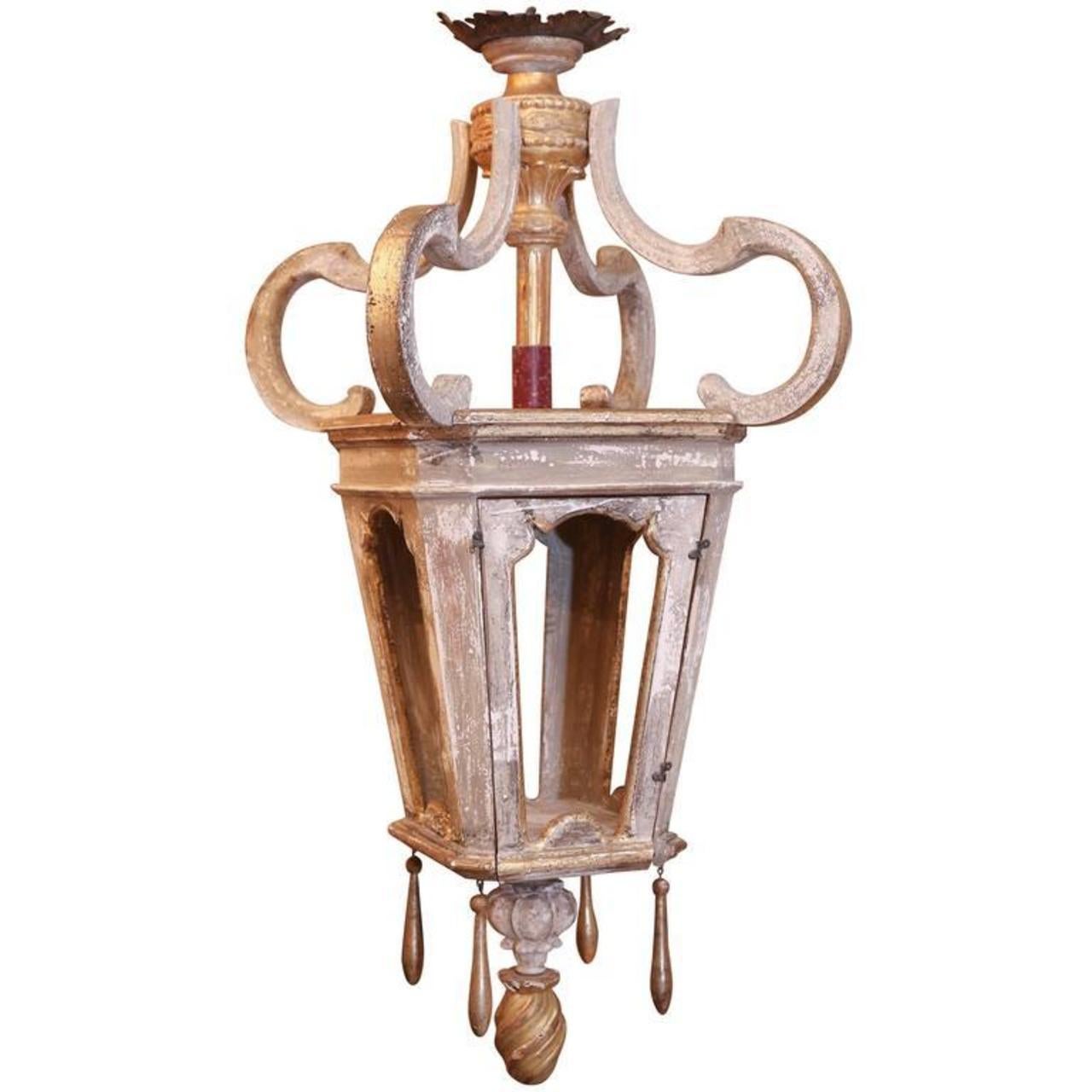 Contemporary Large French Giltwood Lantern For Sale