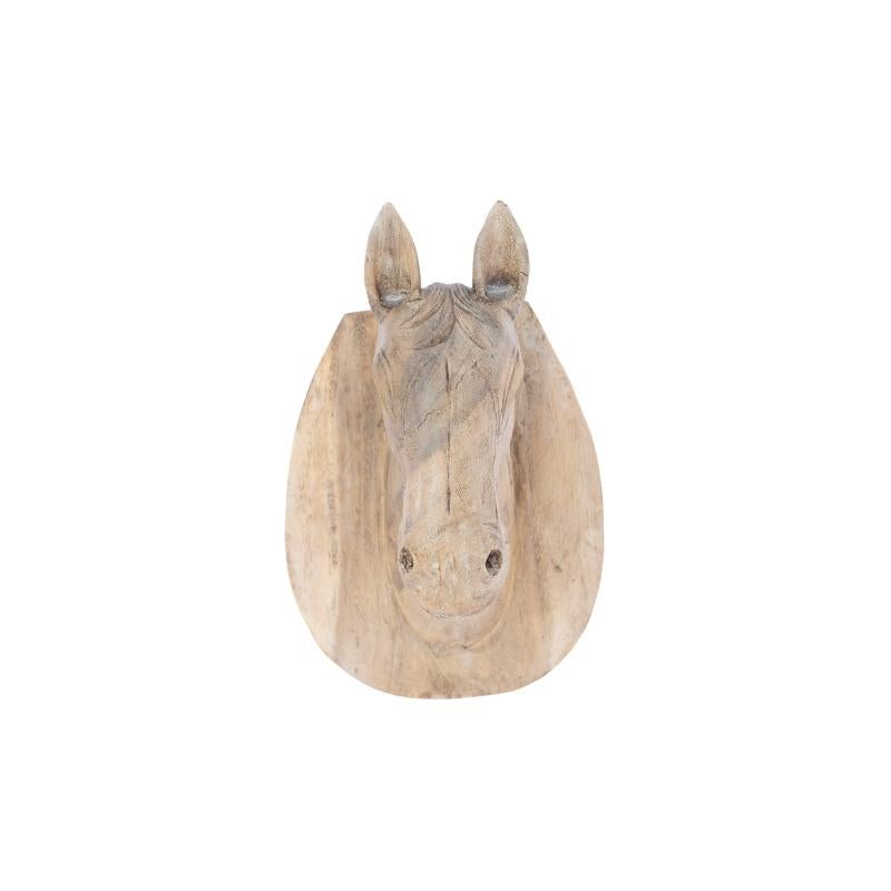 Mid-Century Modern Large Wooden Hand Carved Horse Head Plaque For Sale