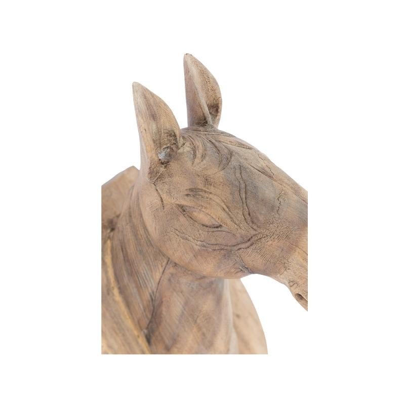 20th Century Large Wooden Hand Carved Horse Head Plaque For Sale