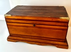 Large Wooden Hand Made Box with Brass Corners