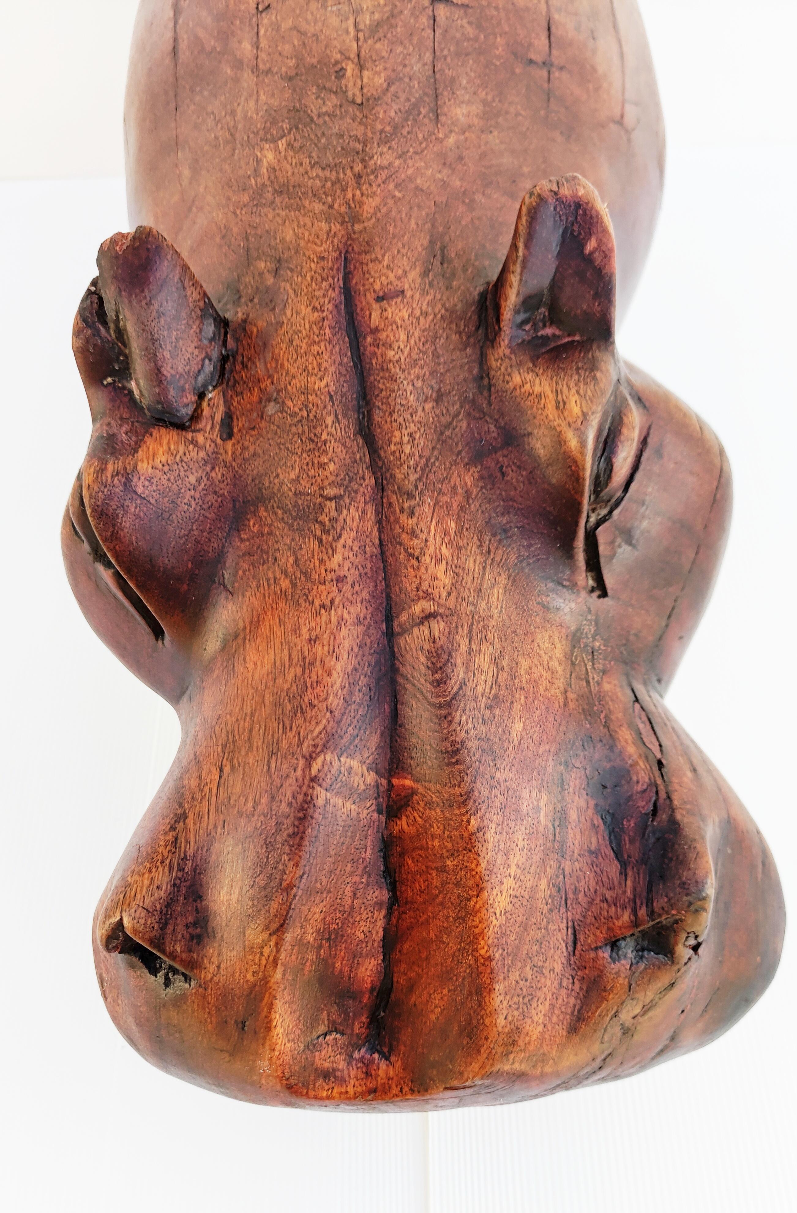 Large Wooden Hippo Sculpture 1960s 3