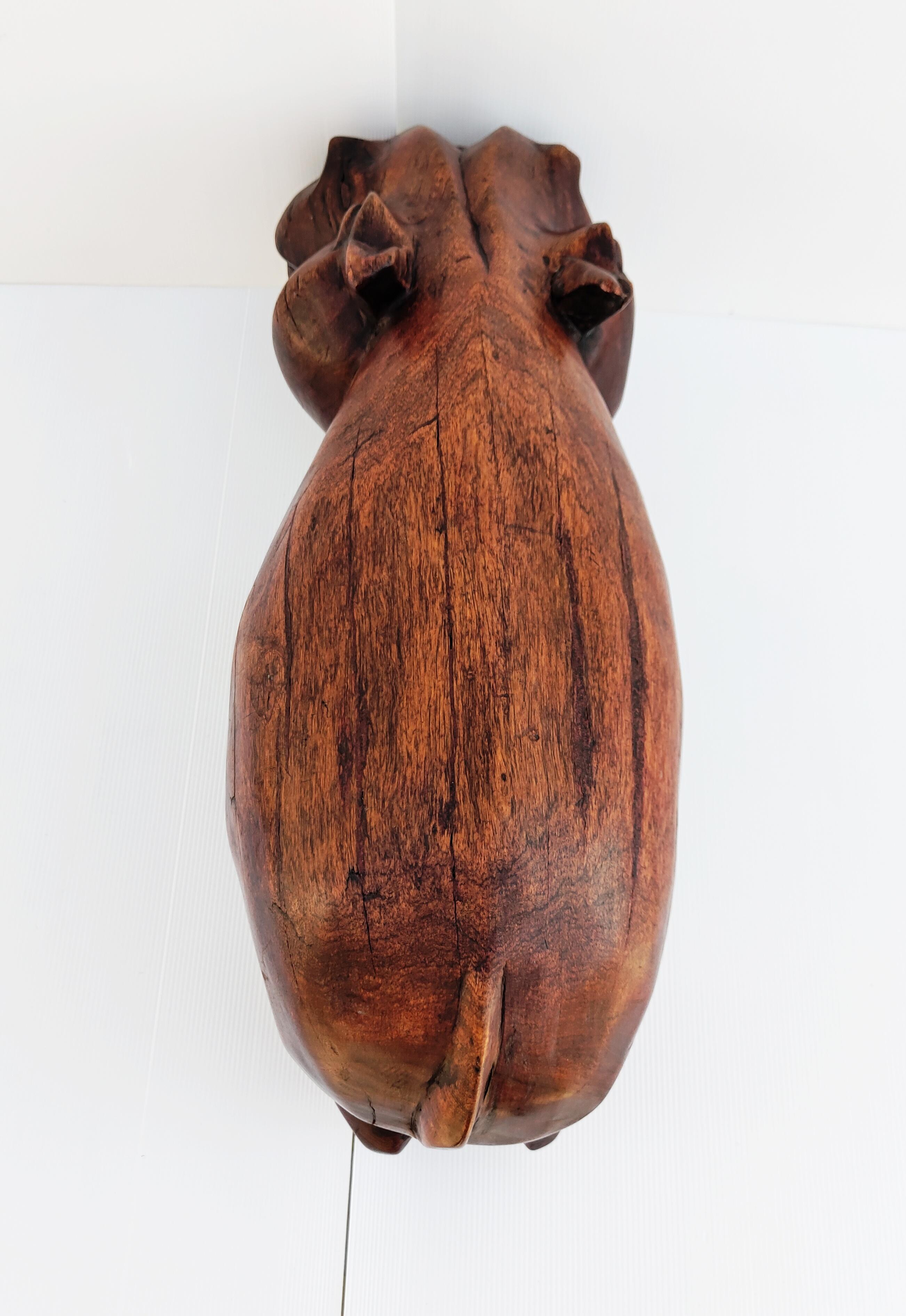 wooden hippopotamus