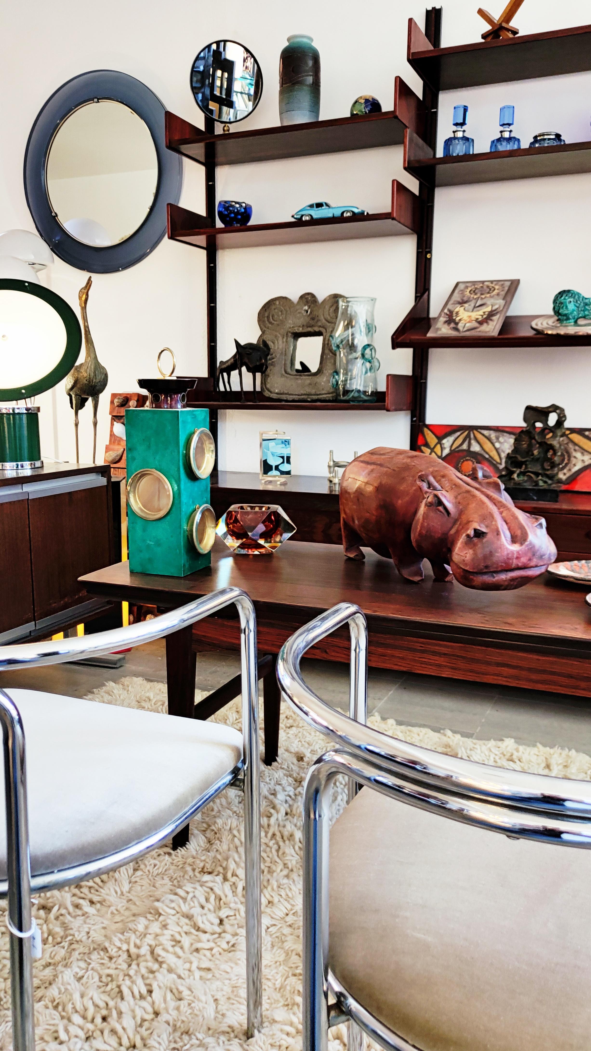 Große hölzerne Hippo-Skulptur, 1960er Jahre (20. Jahrhundert)