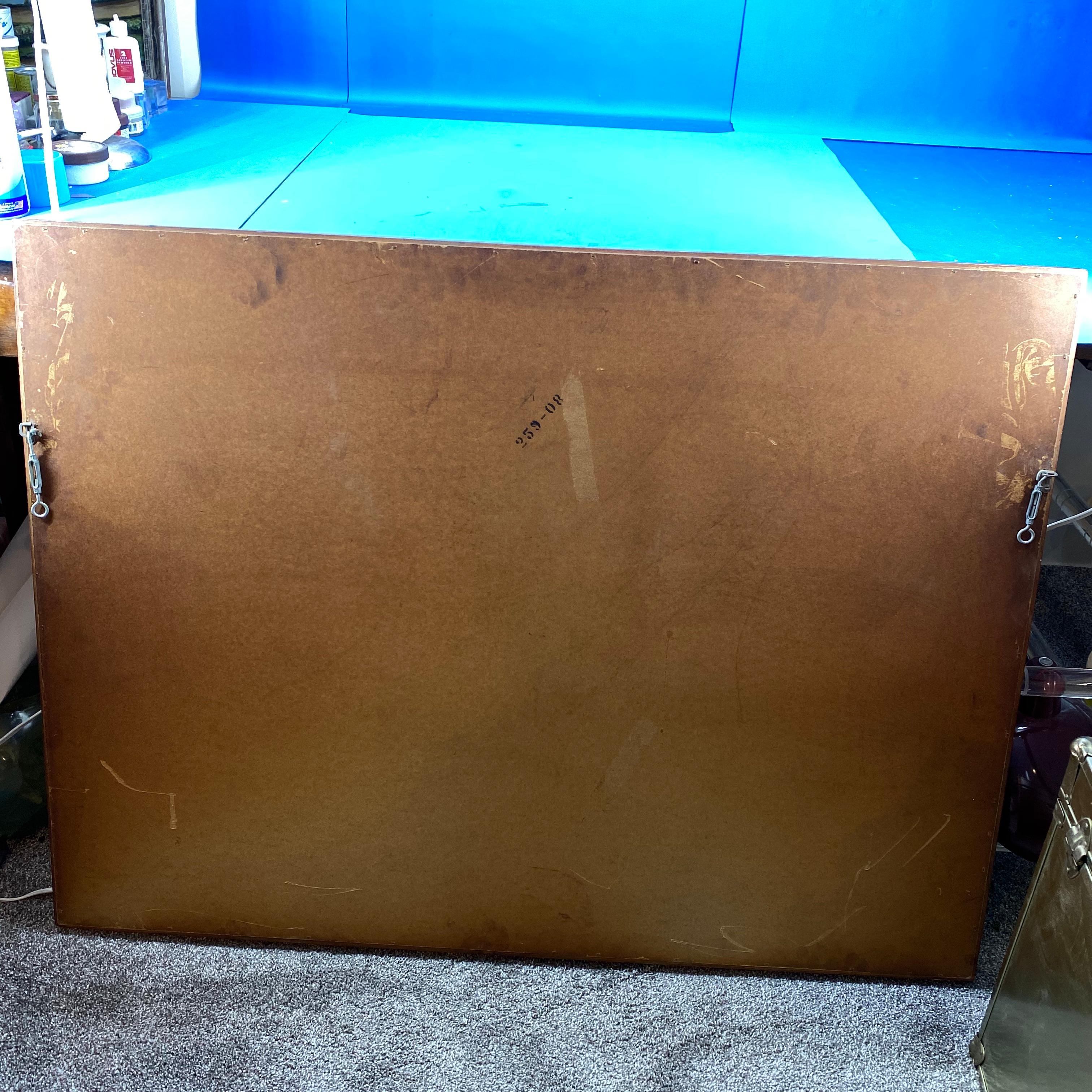 Large Wooden Mid-Century Modern Rectangular Wall Mirror 5