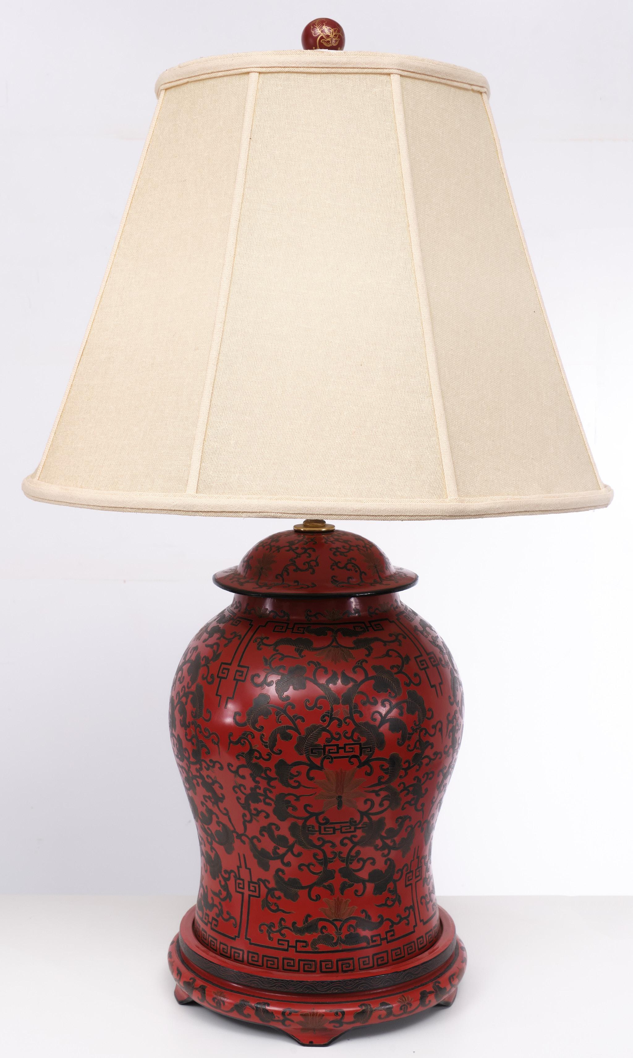 Large Wooden Oriental  table lamps  1990s  1
