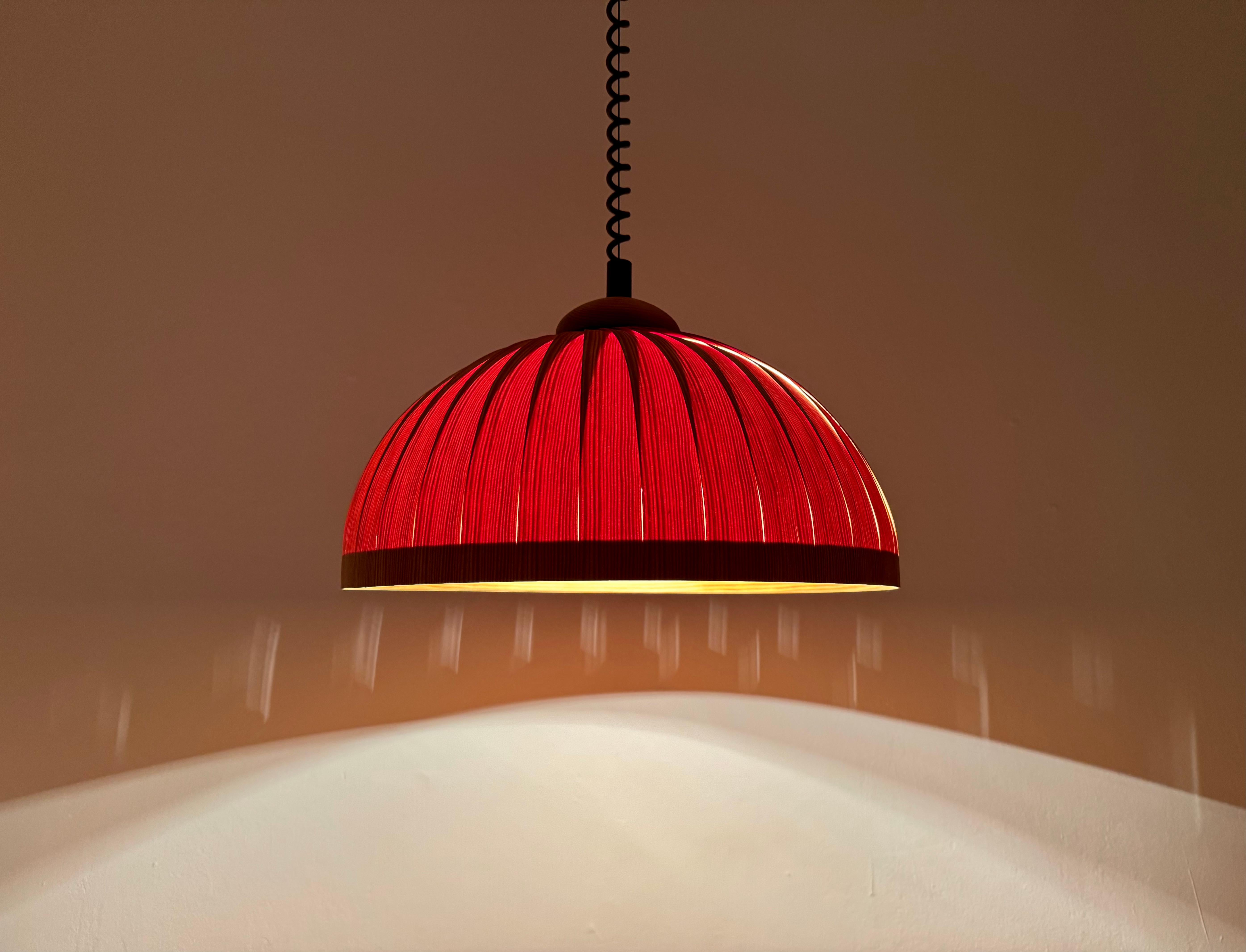 Lampada a sospensione grande in legno in vendita 4
