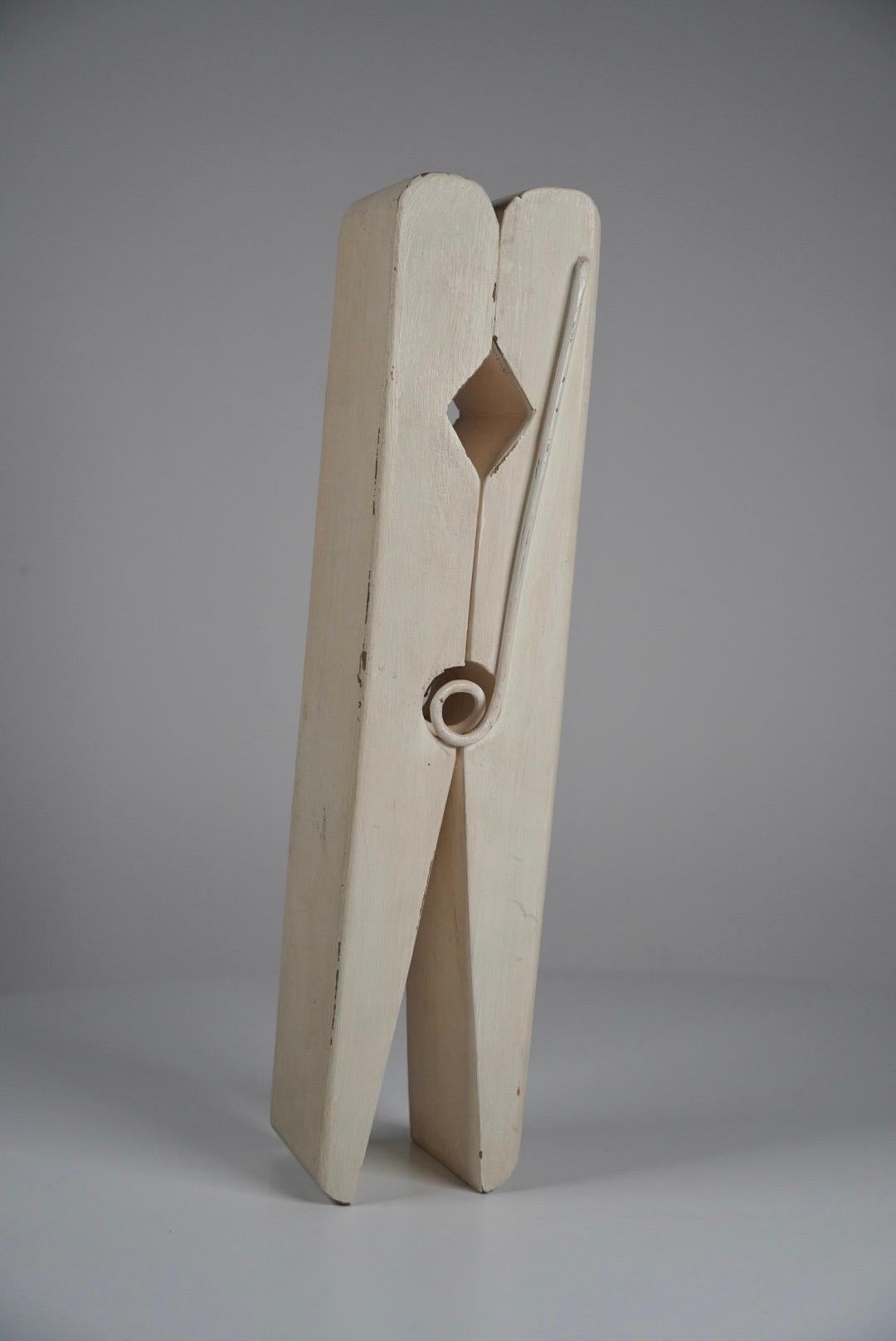 American Large Wooden Pop Art Clothes Line Clip Sculpture