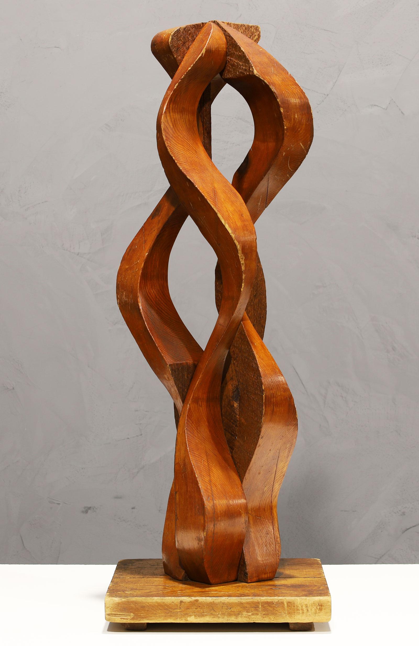 Large Wooden Ribbon Sculpture For Sale 2