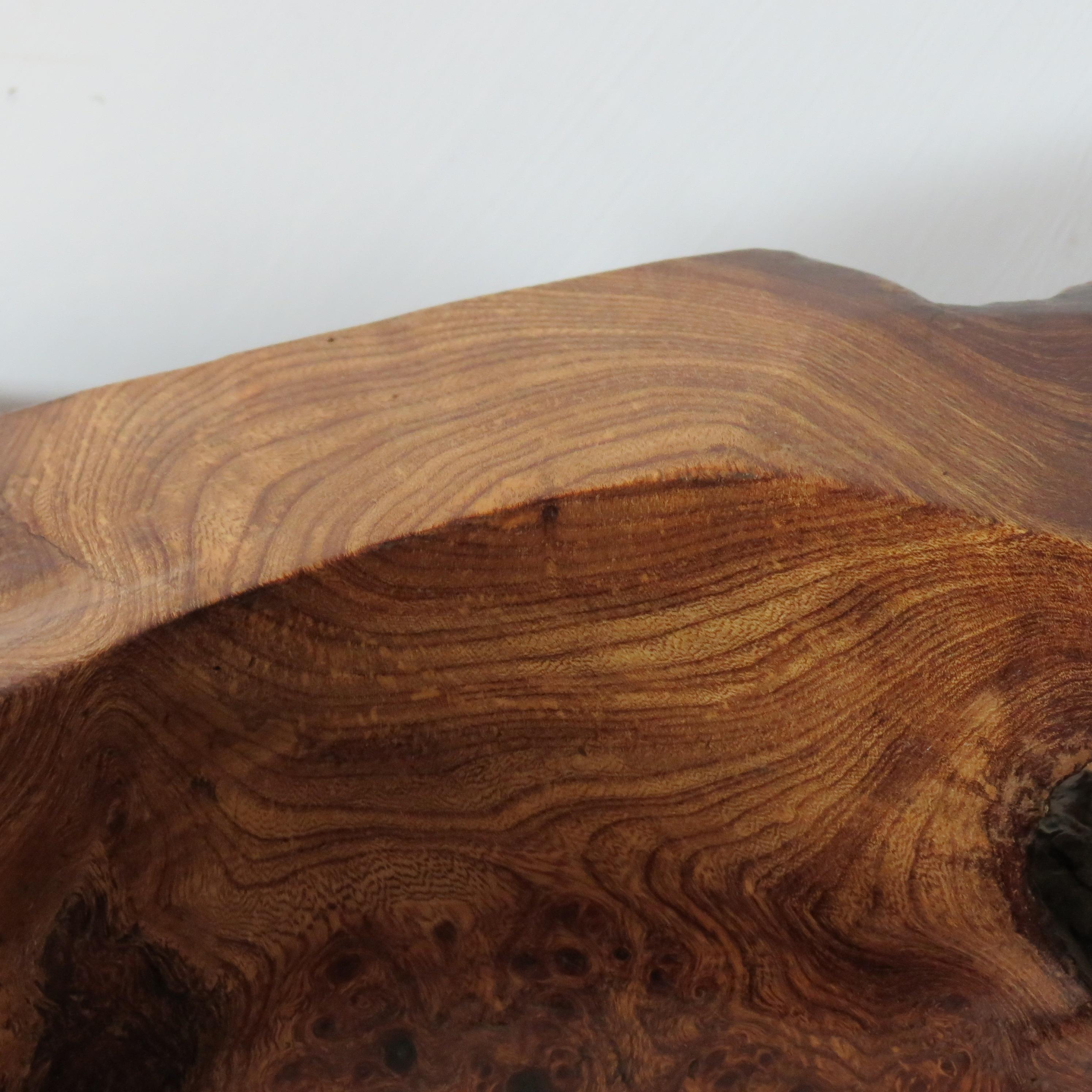 Large Wooden Sculptural Bowl Welsh Burr Elm Handmade 2