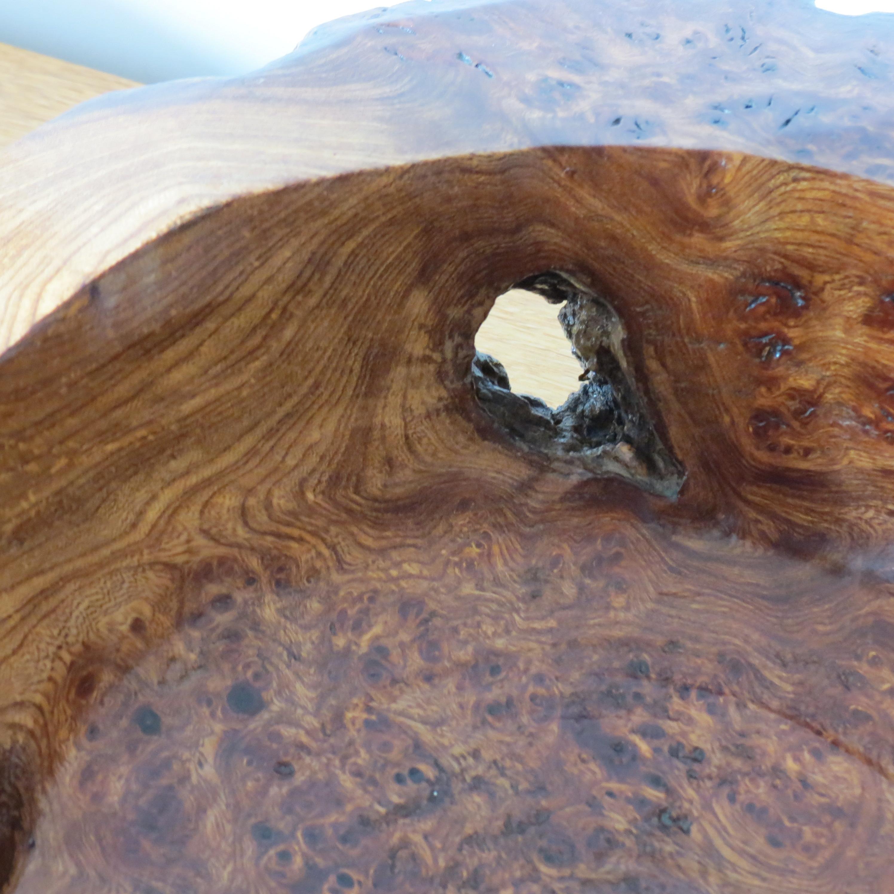 Large Wooden Sculptural Bowl Welsh Burr Elm Handmade 7