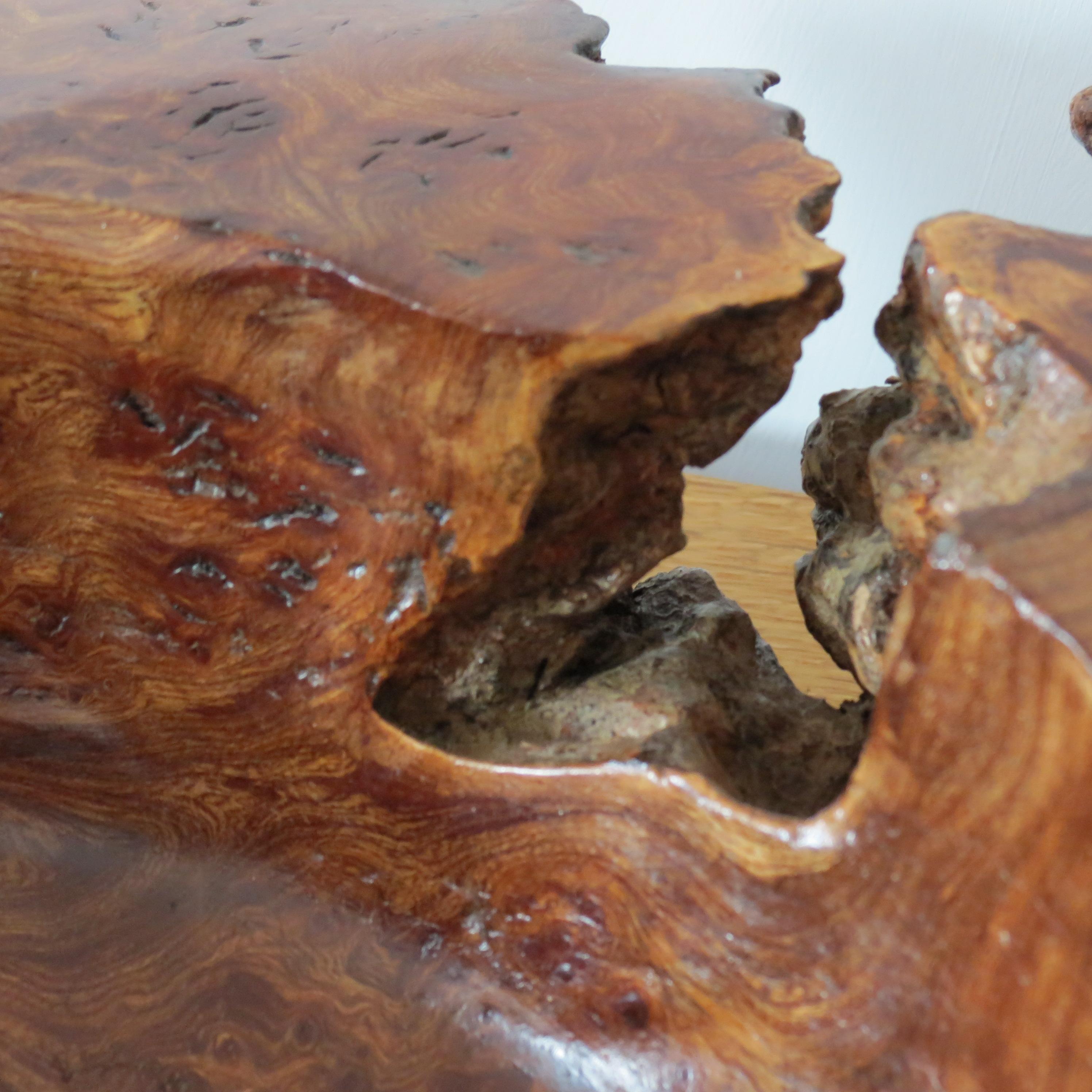Large Wooden Sculptural Bowl Welsh Burr Elm Handmade 6