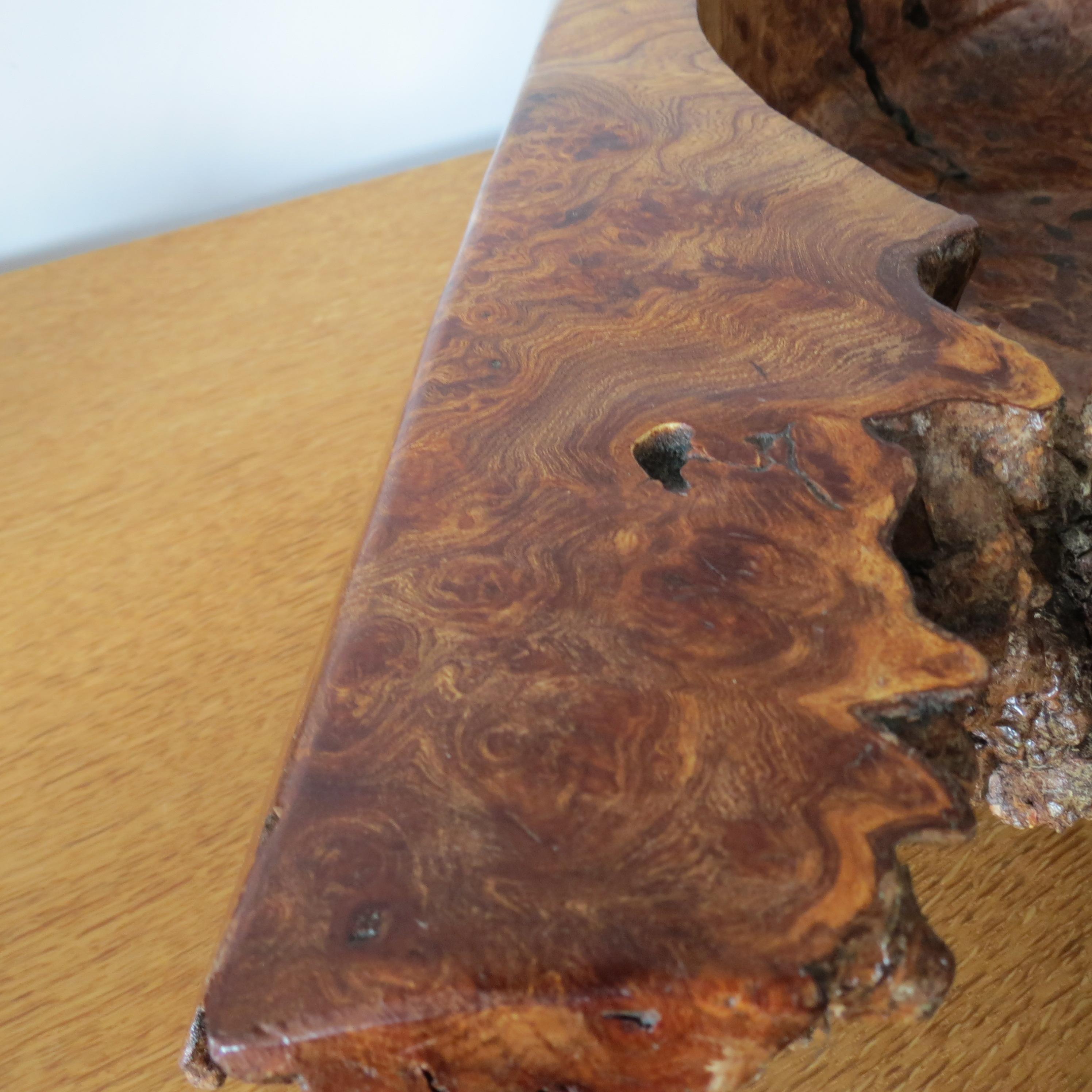 Large Wooden Sculptural Bowl Welsh Burr Elm Handmade 11