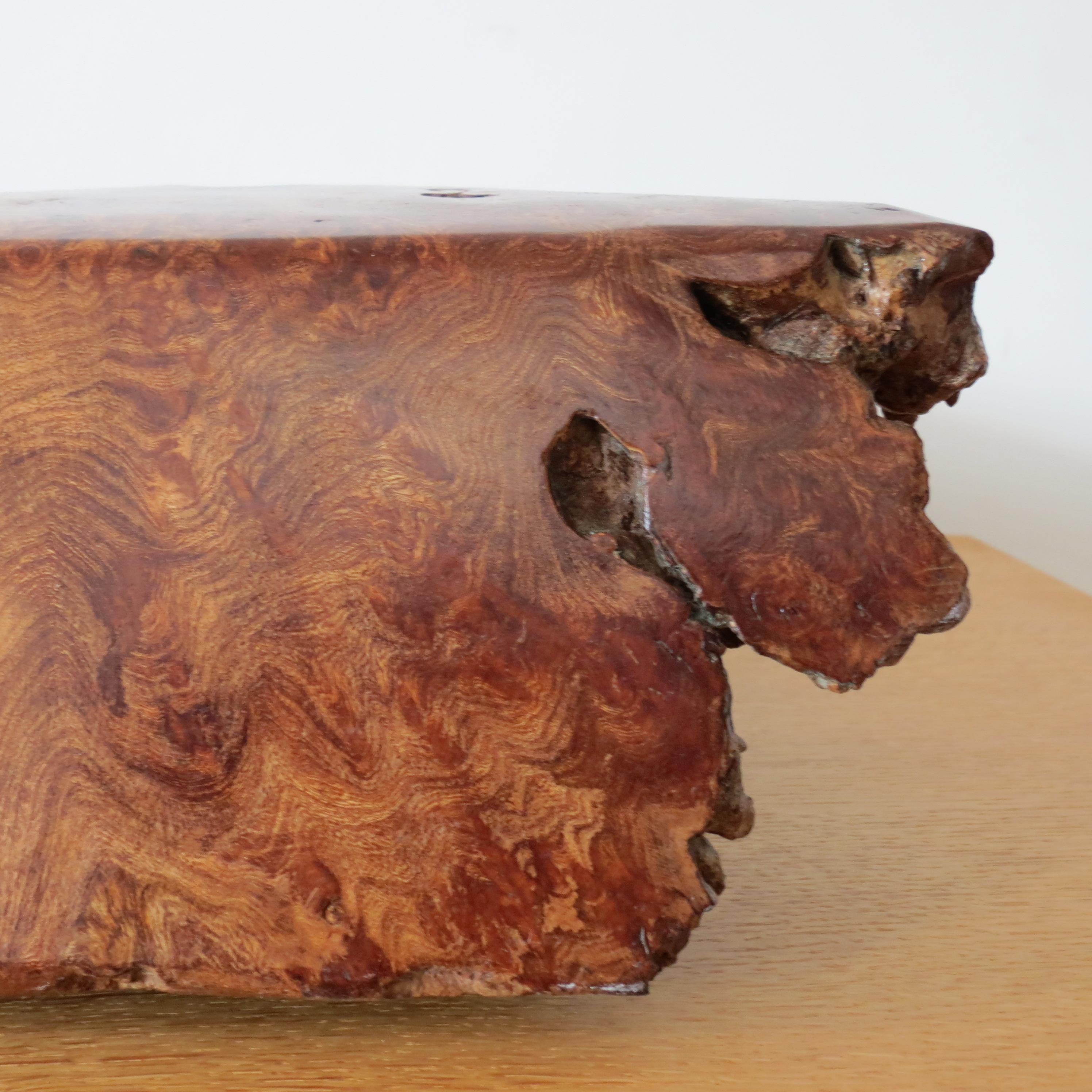 Large Wooden Sculptural Bowl Welsh Burr Elm Handmade In Good Condition In Stow on the Wold, GB