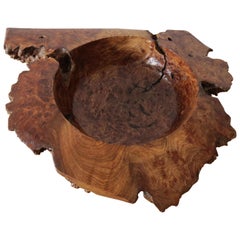 Large Wooden Sculptural Bowl Welsh Burr Elm Handmade