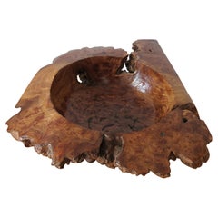 Grande ciotola scultorea in legno Welsh Burr Elm fatta a mano
