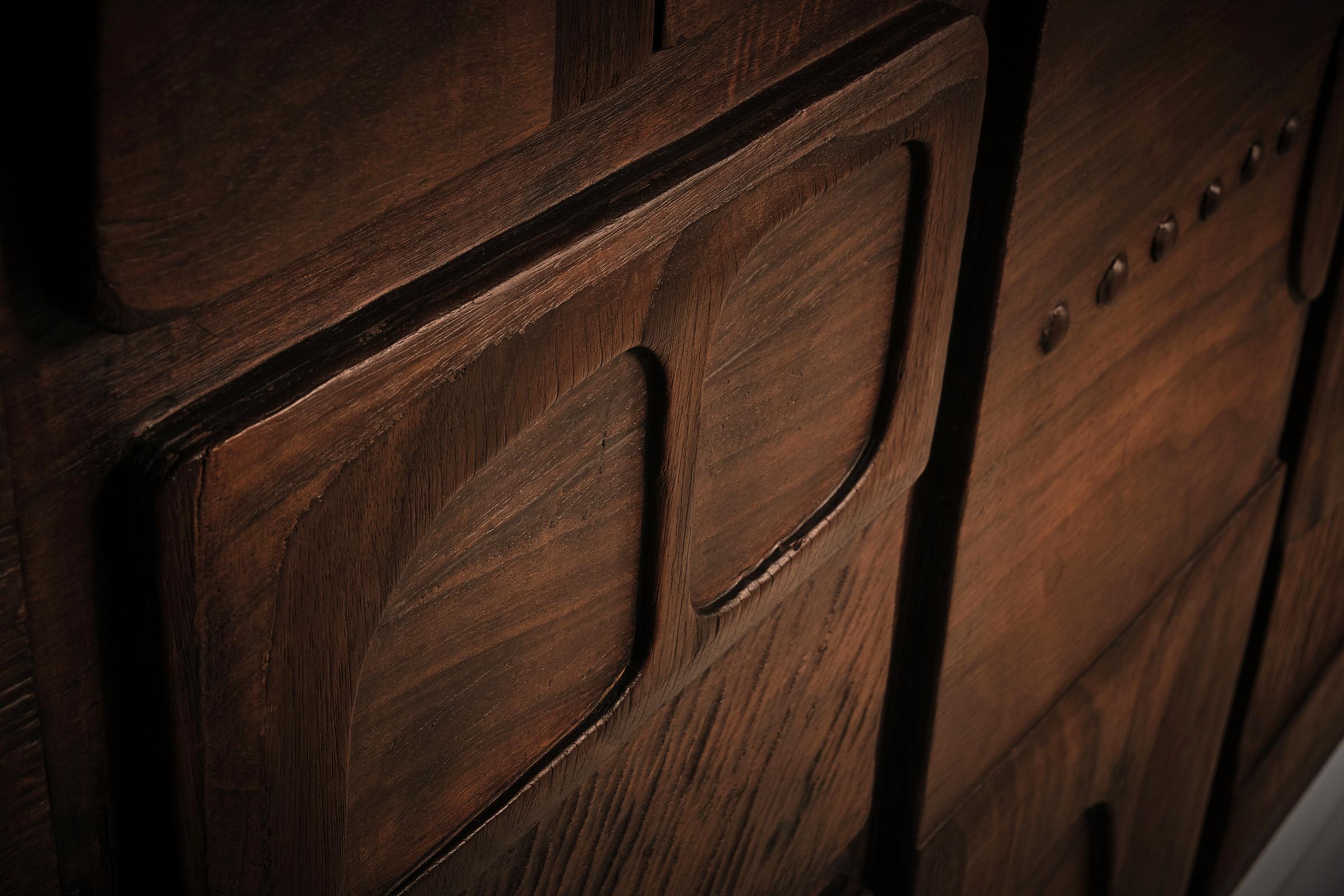 Large Wooden Sculptural Triptych by Nerone Ceccarelli, Italy ca. 1978 For Sale 3