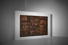 Large Wooden Sculptural Triptych by Nerone Ceccarelli, Italy ca. 1978