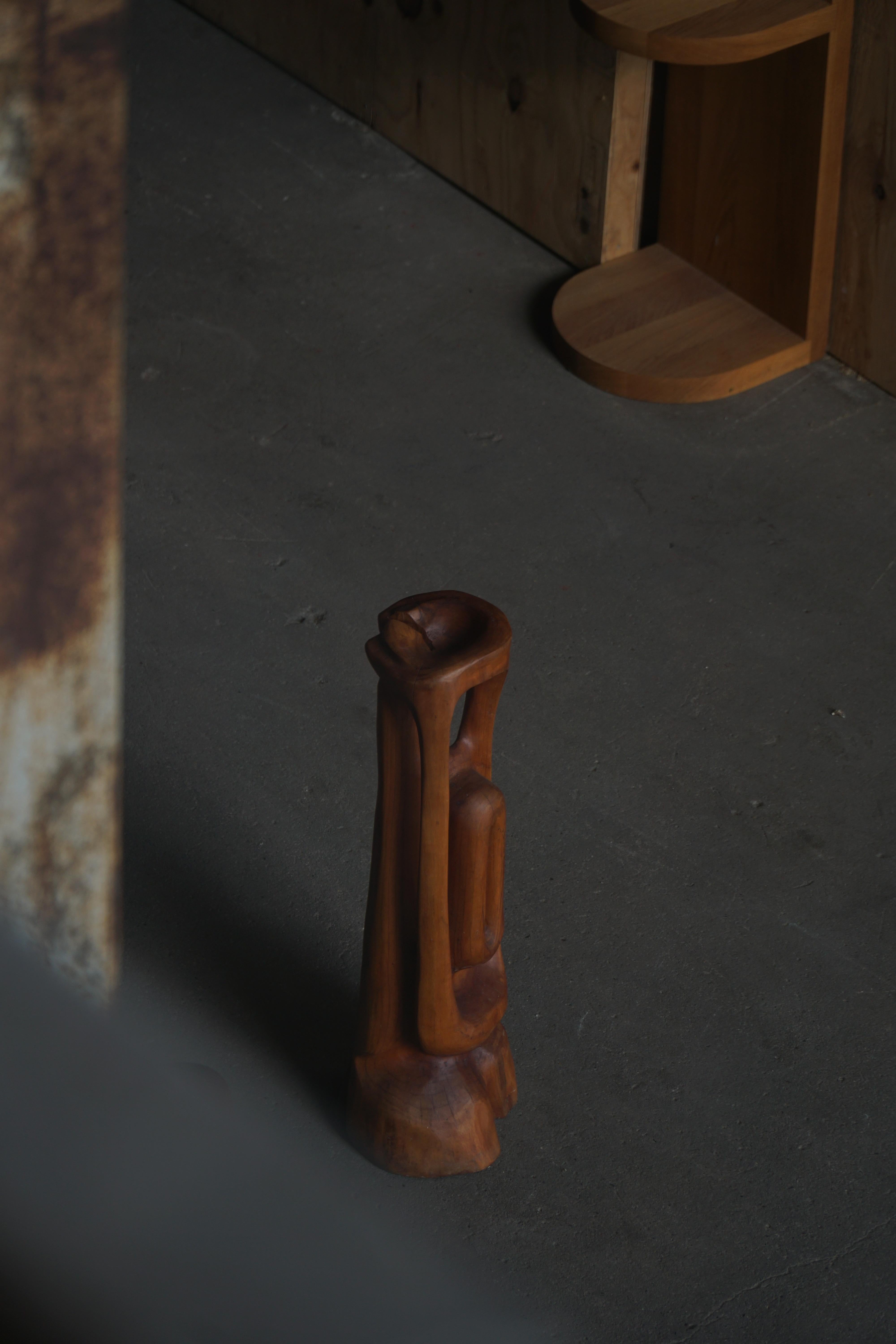 Hand-Carved Large Wooden Sculpture 