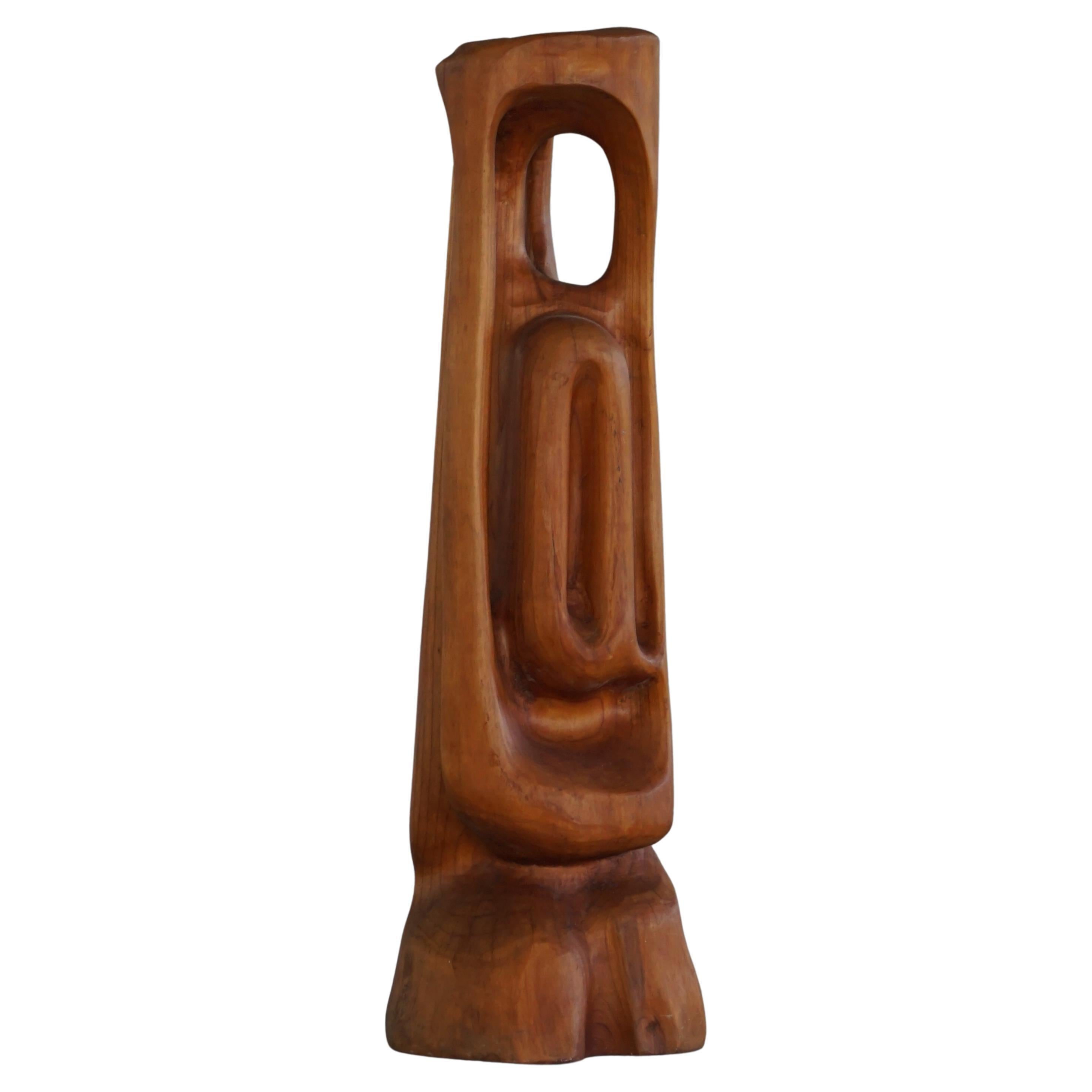 Grande scultura in legno "Femmina" di Ole Wettergren, Danimarca moderna, anni '70