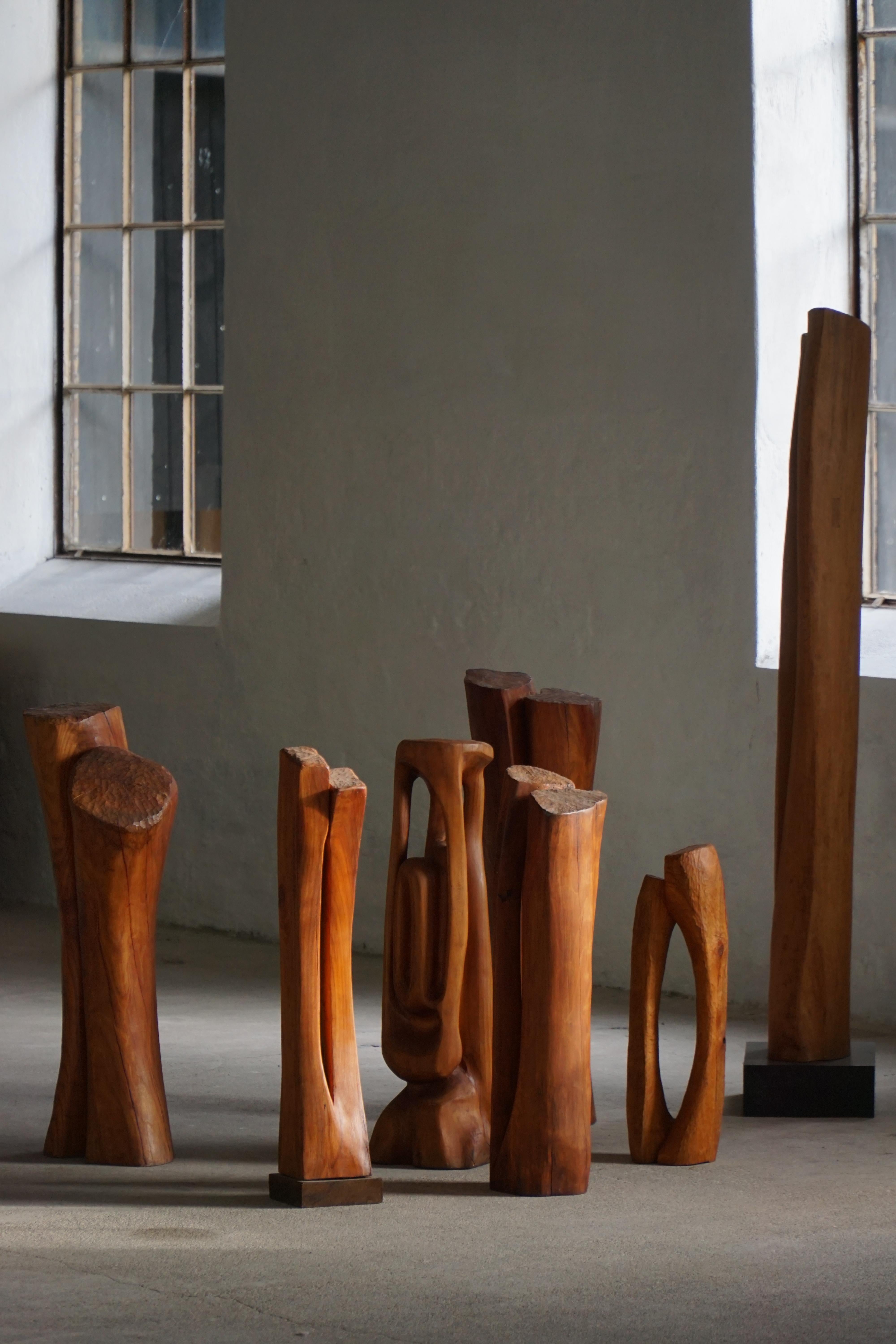 Intagliato a mano Grande scultura in legno 