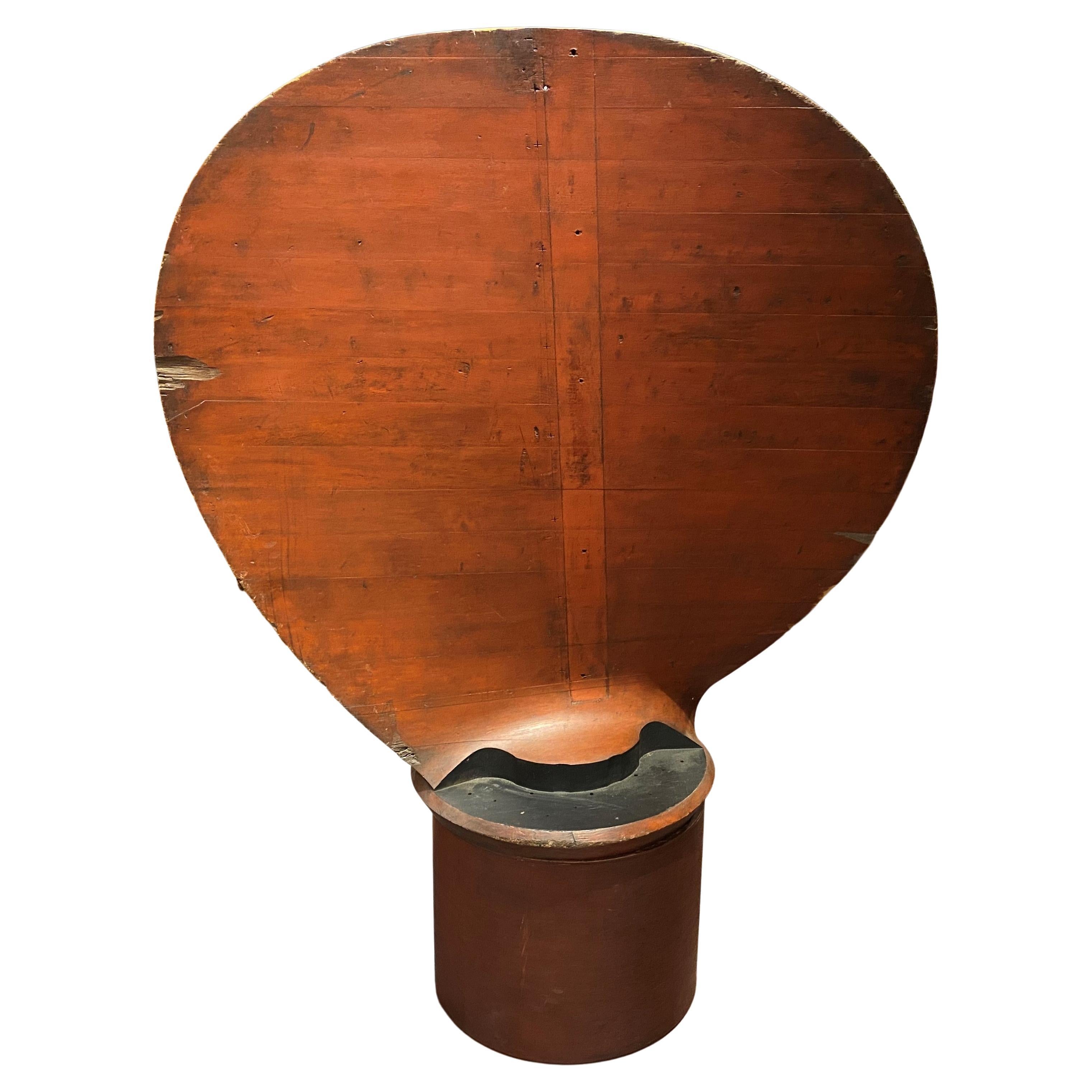 Large Wooden Ship’s Propeller Blade Foundry Casting Mold on Plinth
