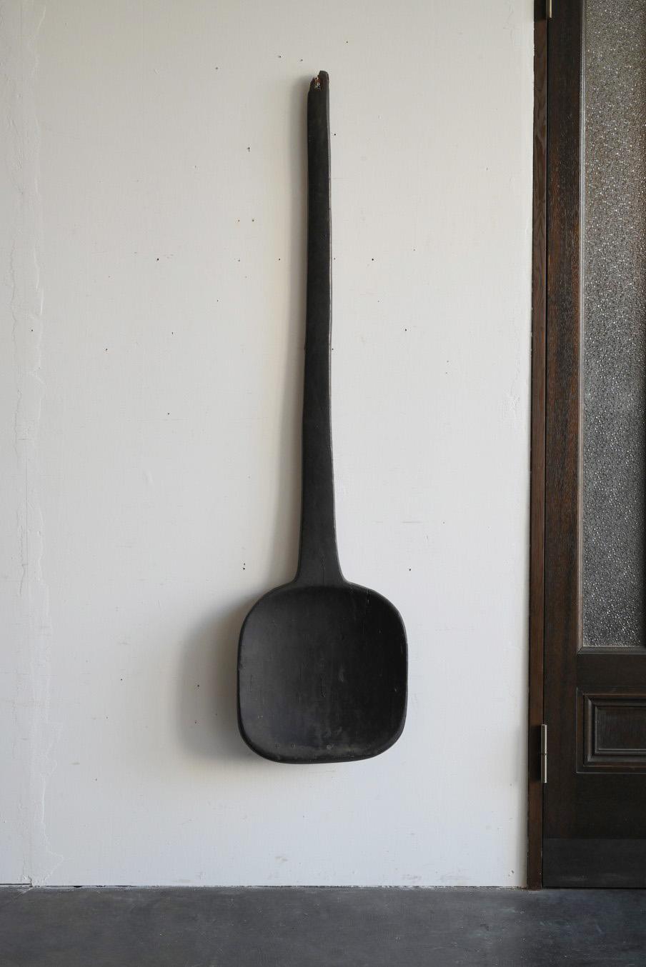 19th Century Large wooden spatula used by Japanese lacquer craftsmen/1868-1920/Wall hanging