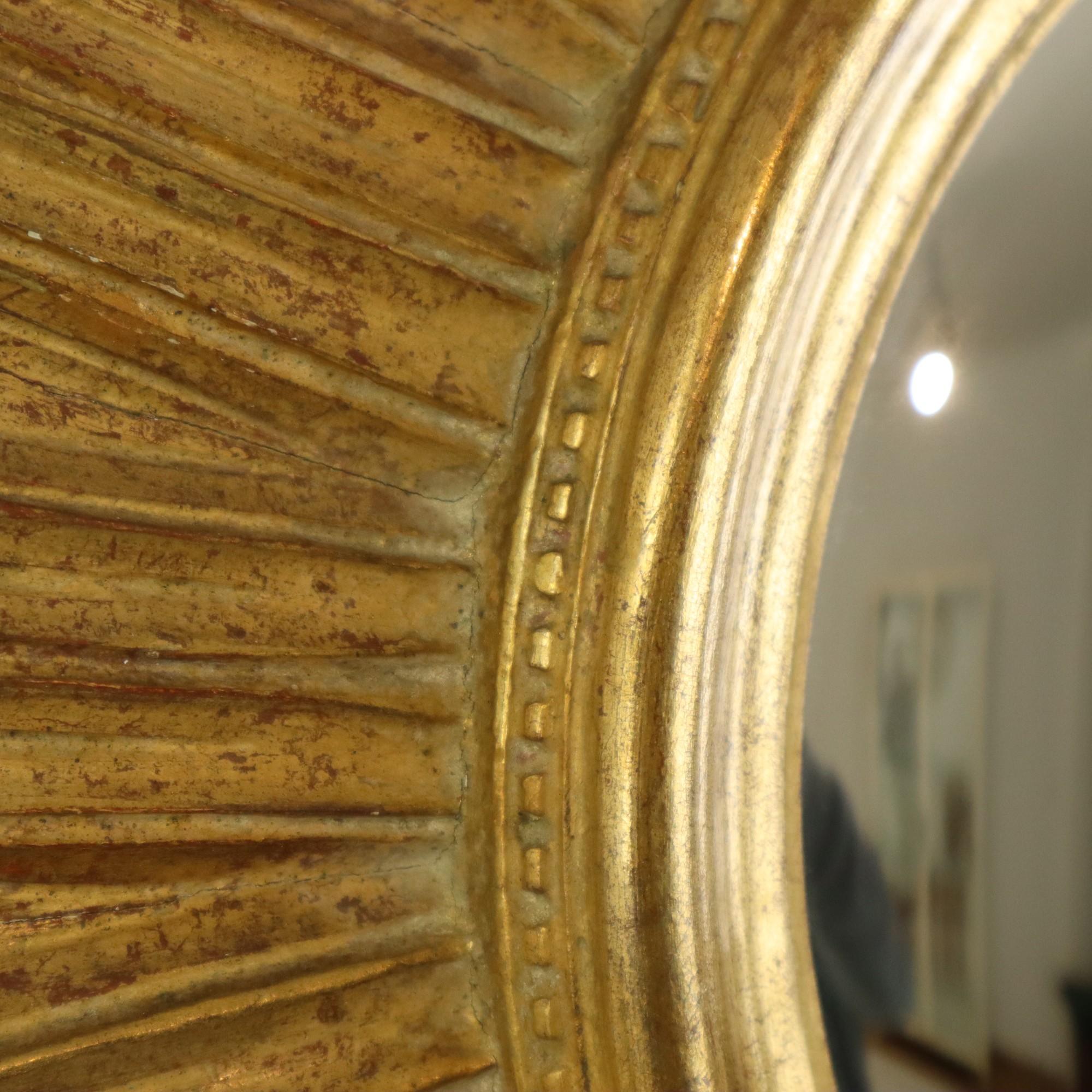 Grande specchio solare in legno Sunburst Butler XL Specchio oro 70cm in vendita 3
