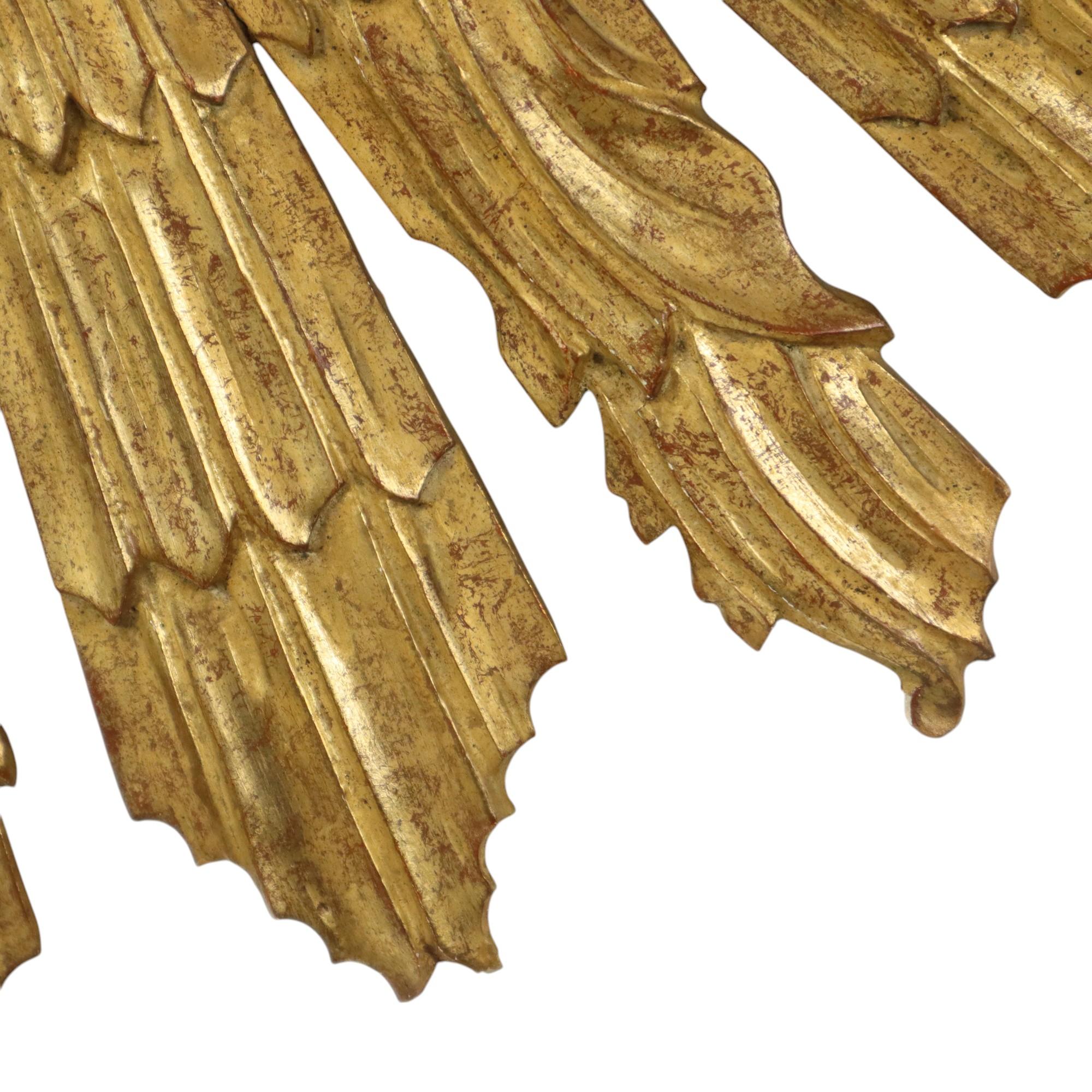 Grande specchio solare in legno Sunburst Butler XL Specchio oro 70cm in vendita 6