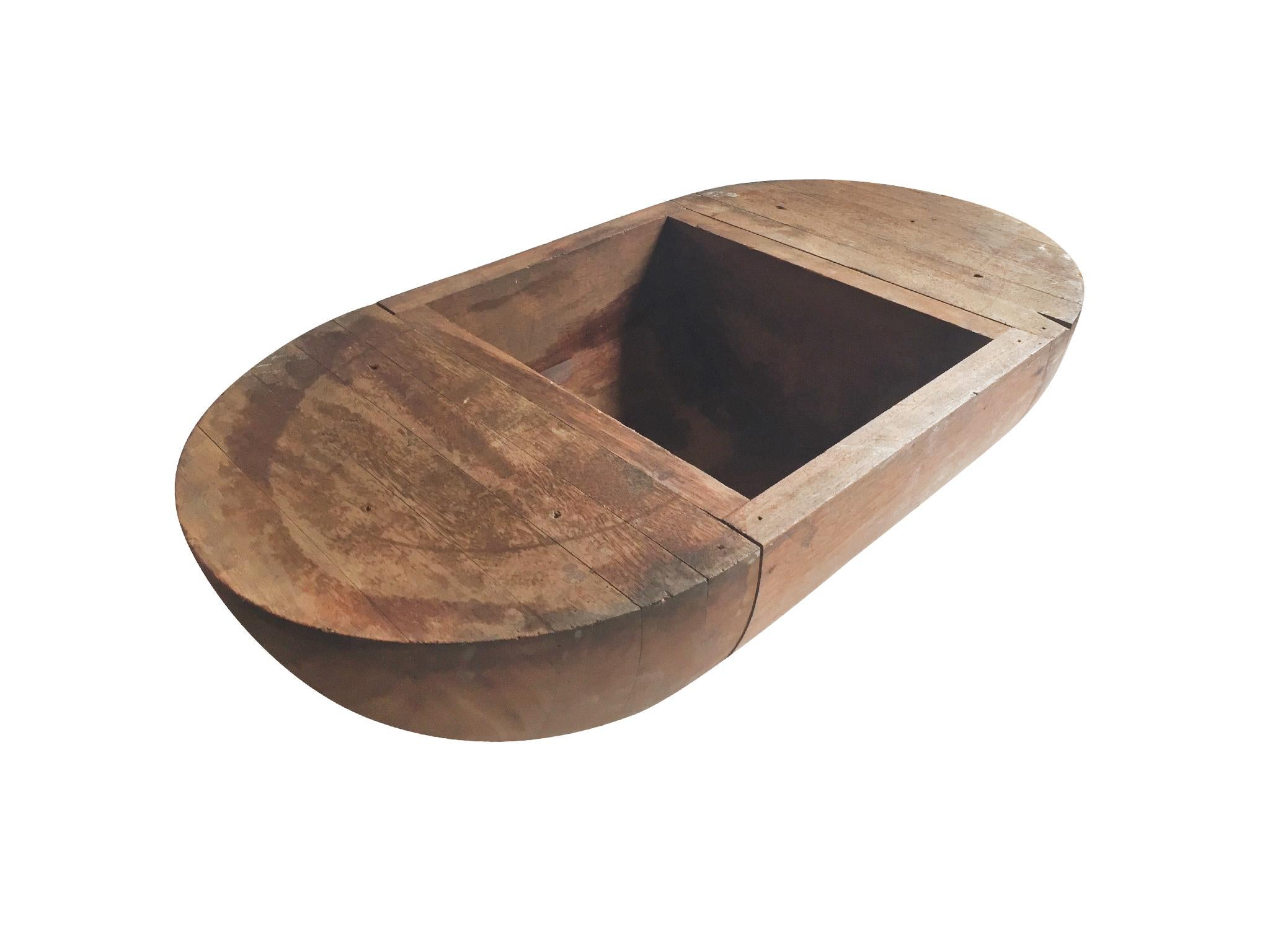 Hand-Crafted Large Wooden Trencher Bowl