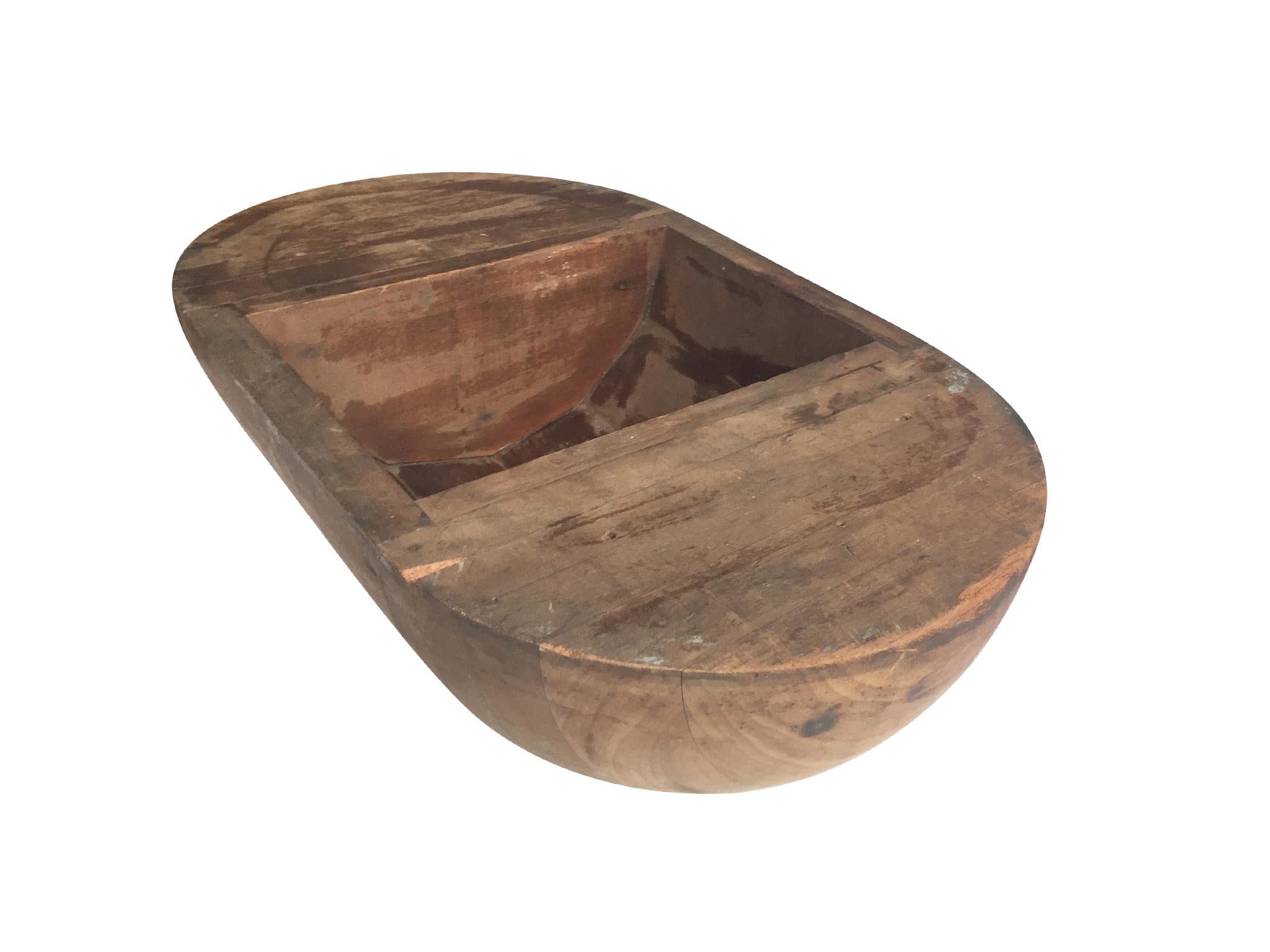 Large Wooden Trencher Bowl In Good Condition In New York, NY