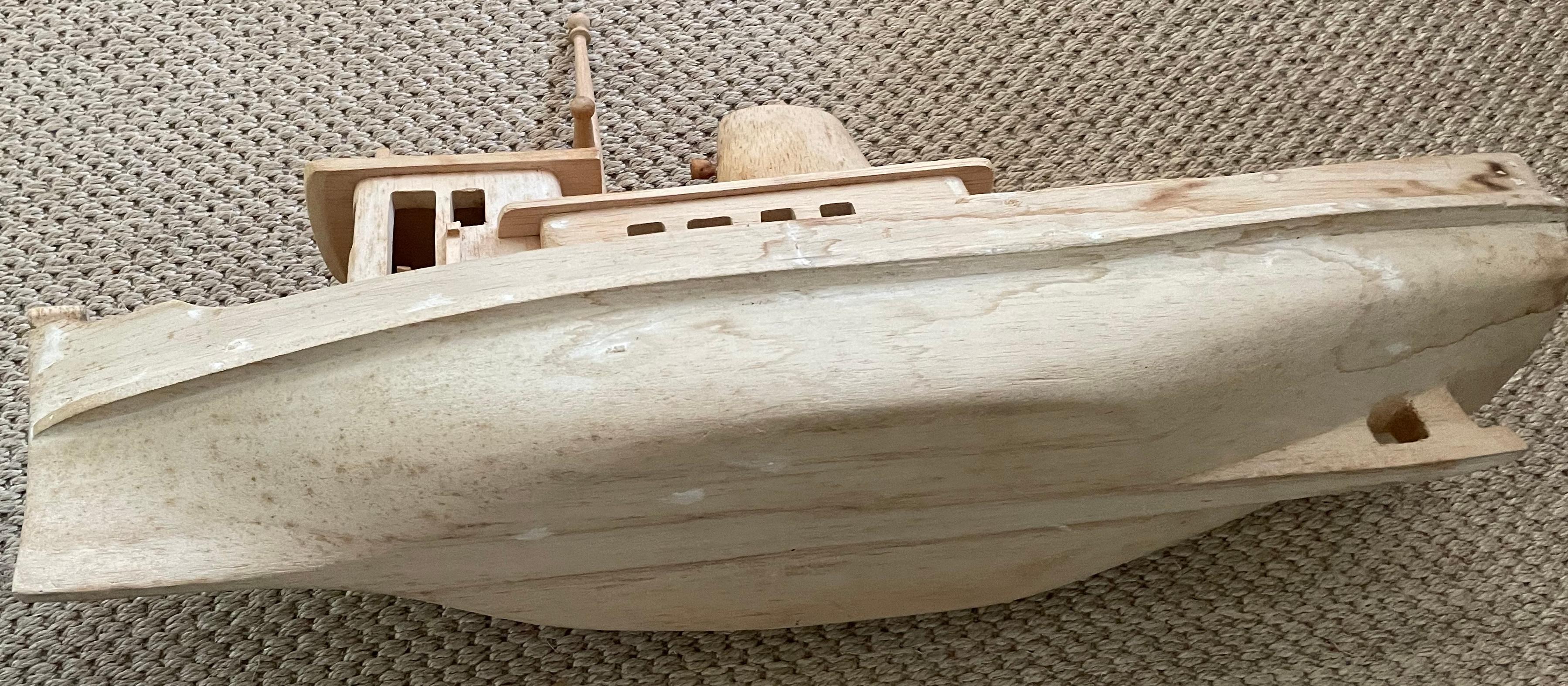 20th Century Large Wood Boat Model For Sale