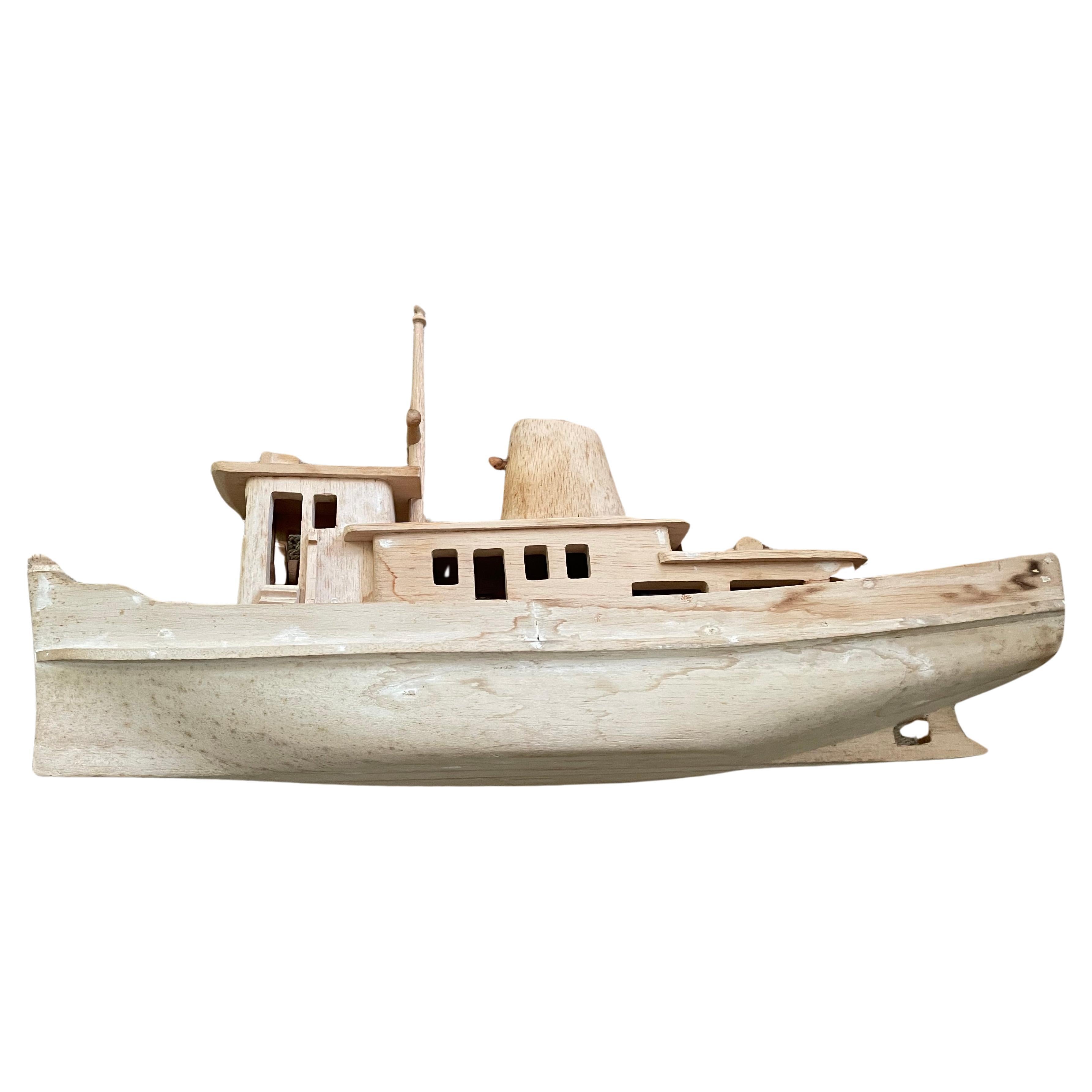 Large Wood Boat Model