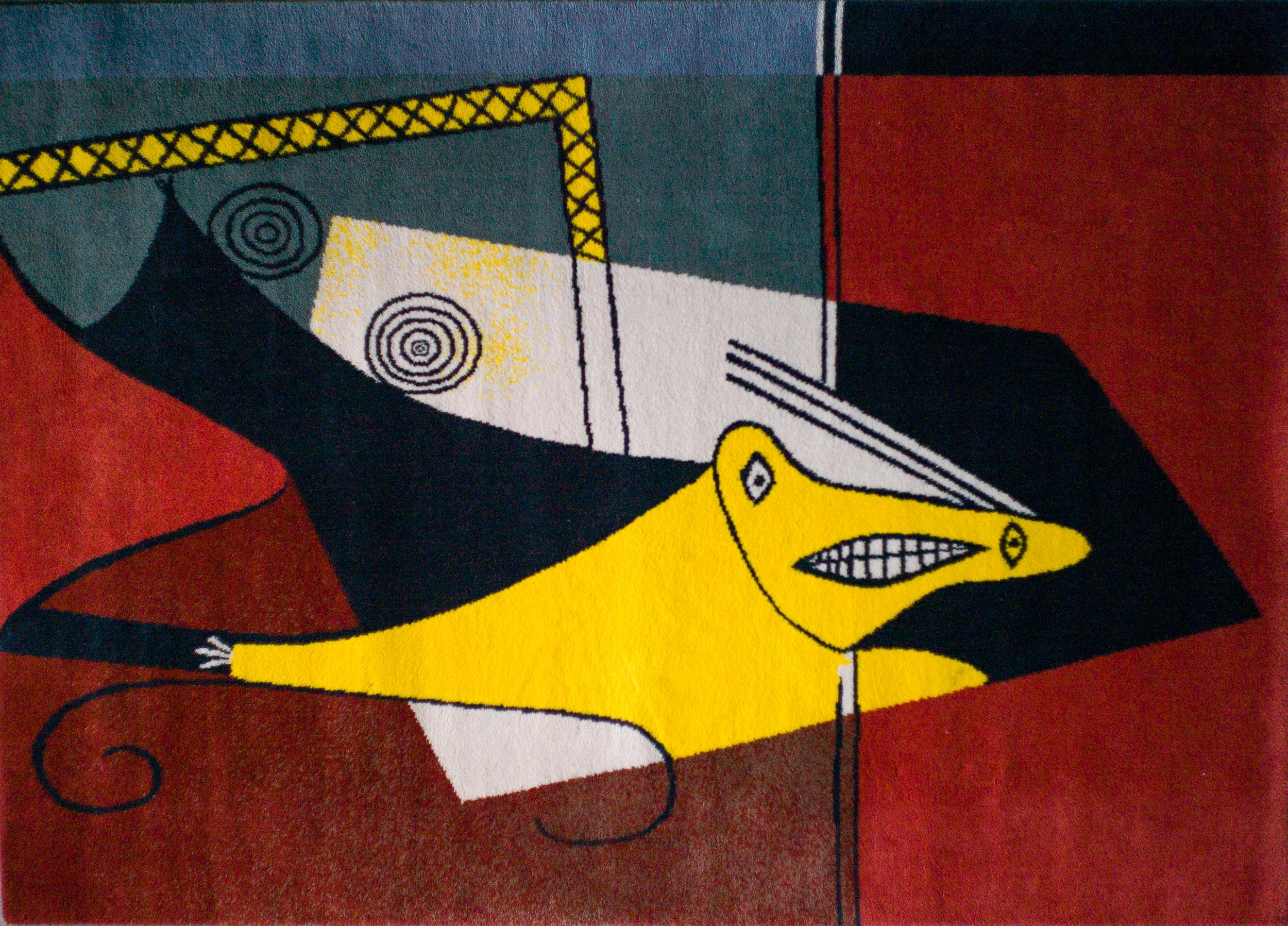 Magnifique grand tapis de Picasso basé sur la peinture originale 